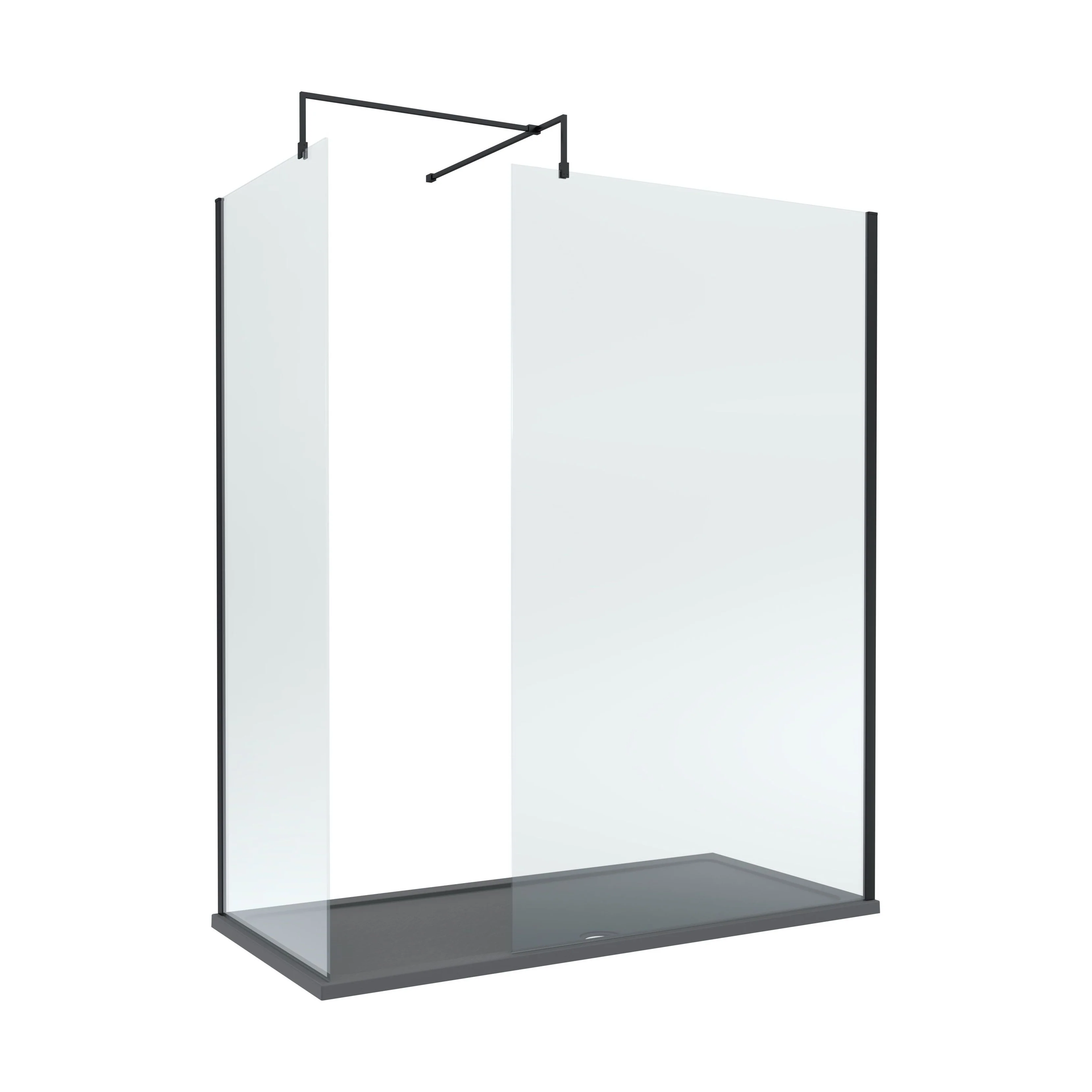 Contemporary 8mm Glass Walk In Wetroom Screens and Shower Tray - Choice of Size and Finish - Image 53