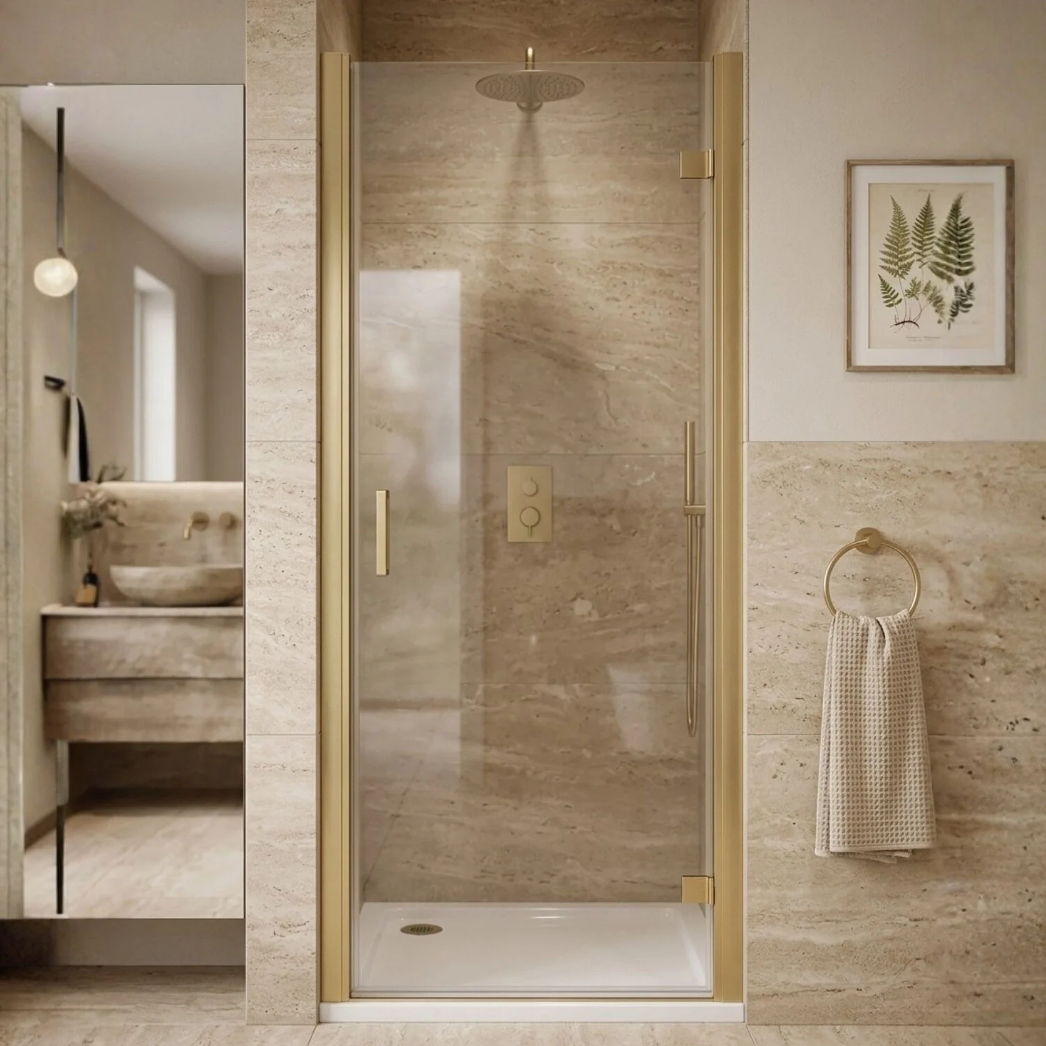 Ellenhall 8mm Toughened Safety Glass Hinged Shower Door, 1900mm Height - Choice of Size and Finish - Image 5