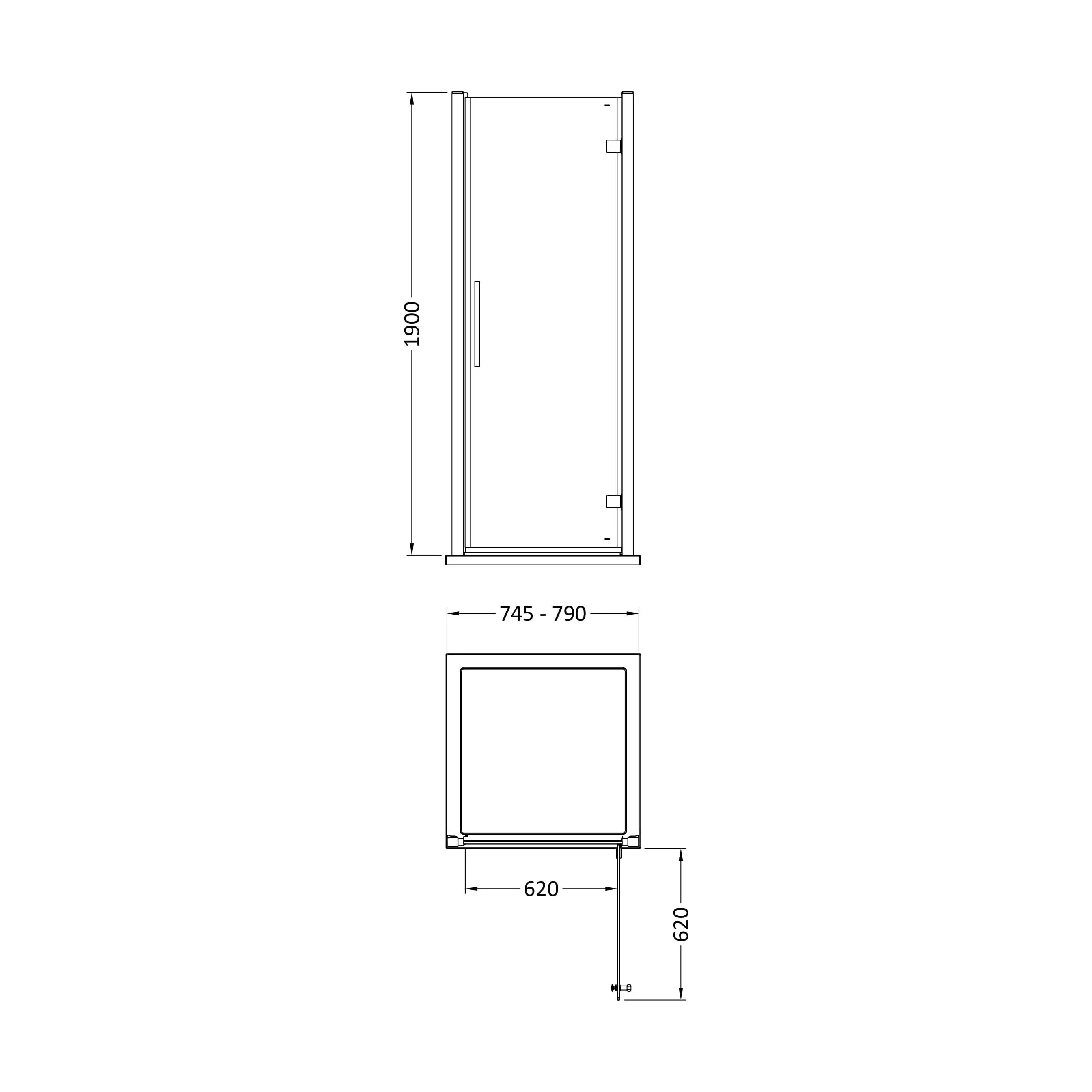 Sonic 8mm Toughened Safety Glass Hinged Shower Door - Multiple Sizes Available - Image 14