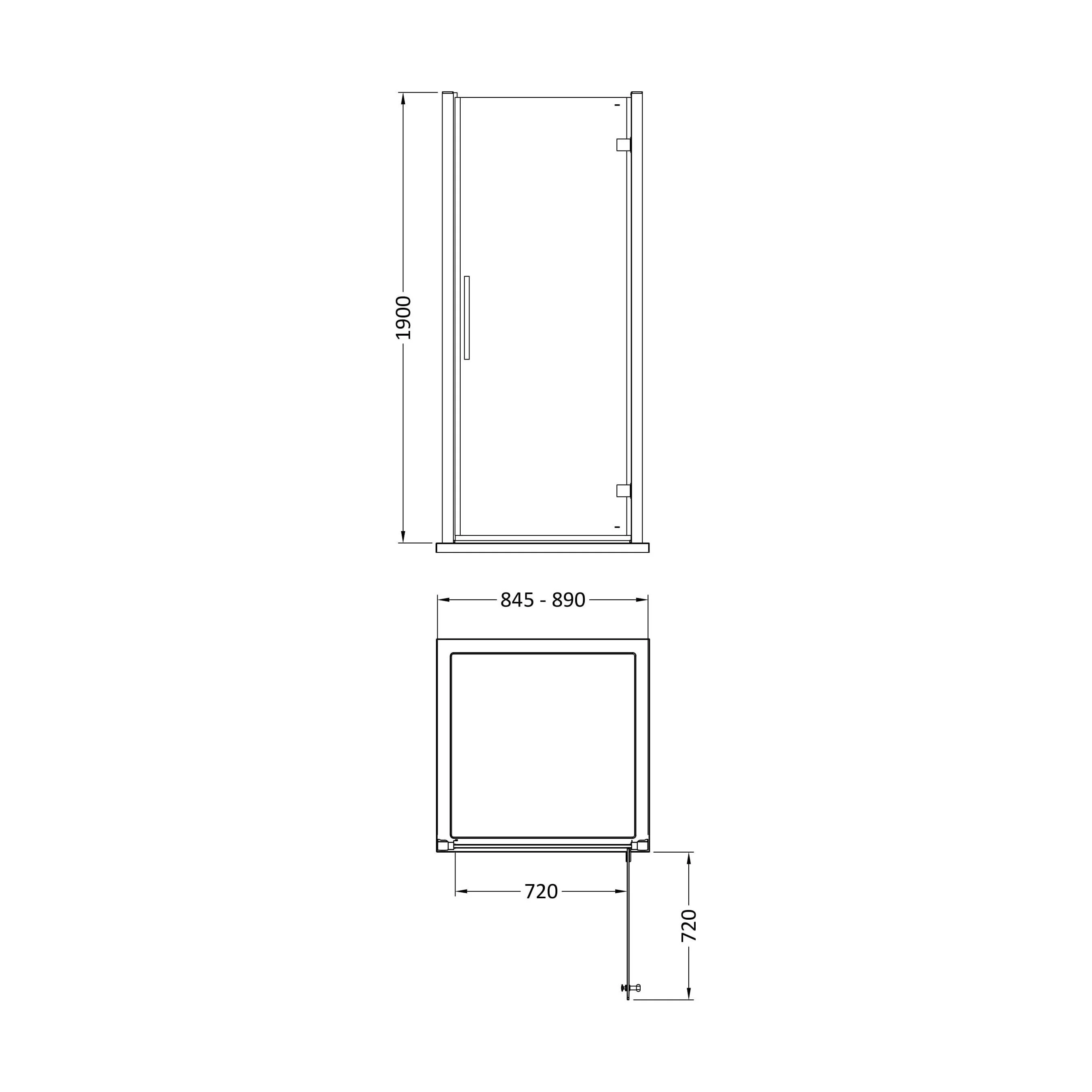 Sonic 8mm Toughened Safety Glass Hinged Shower Door - Multiple Sizes Available - Image 16