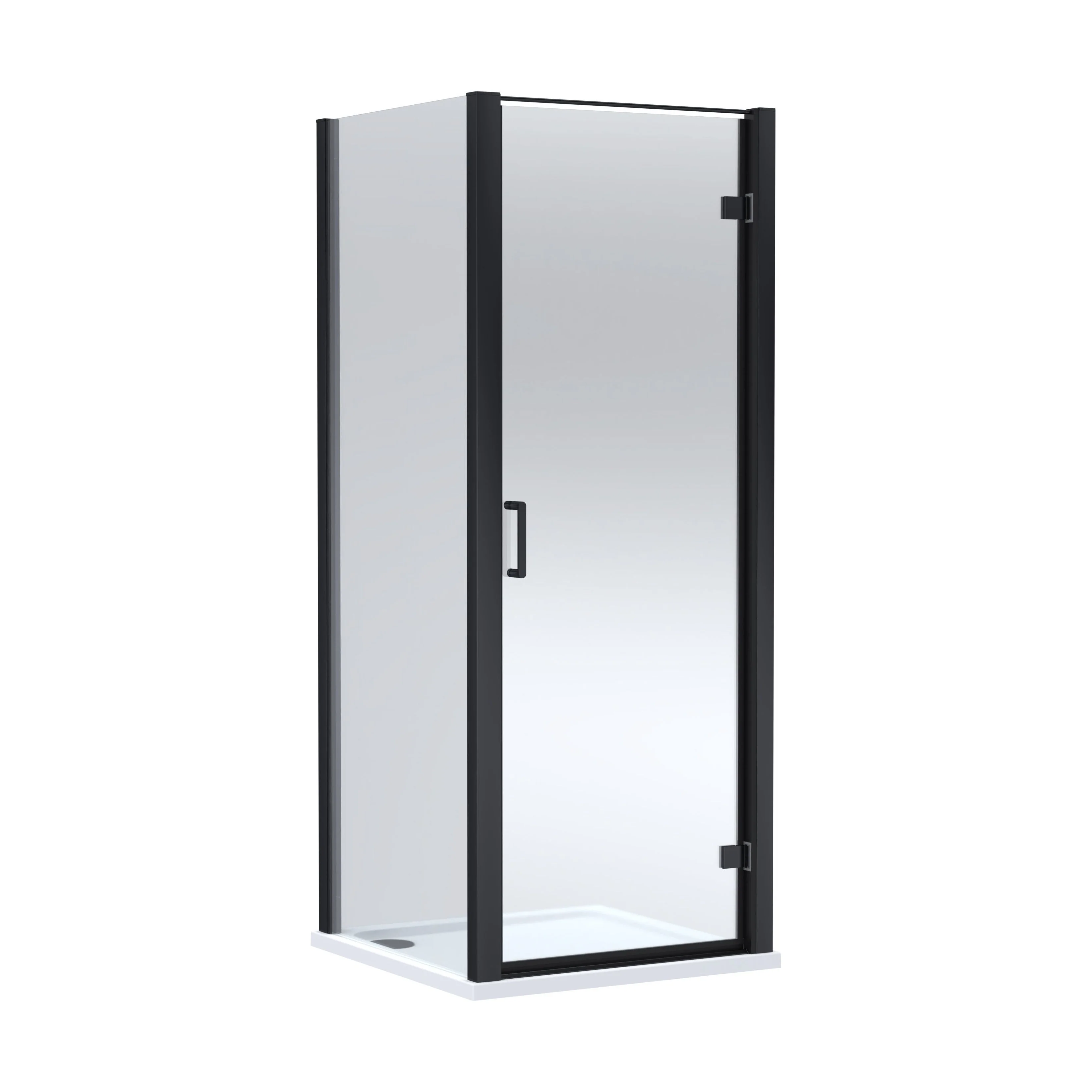 8mm Toughened Safety Glass Hinged Shower Door, Side Panel and Shower Tray - Choice of Size and Finish - Image 11