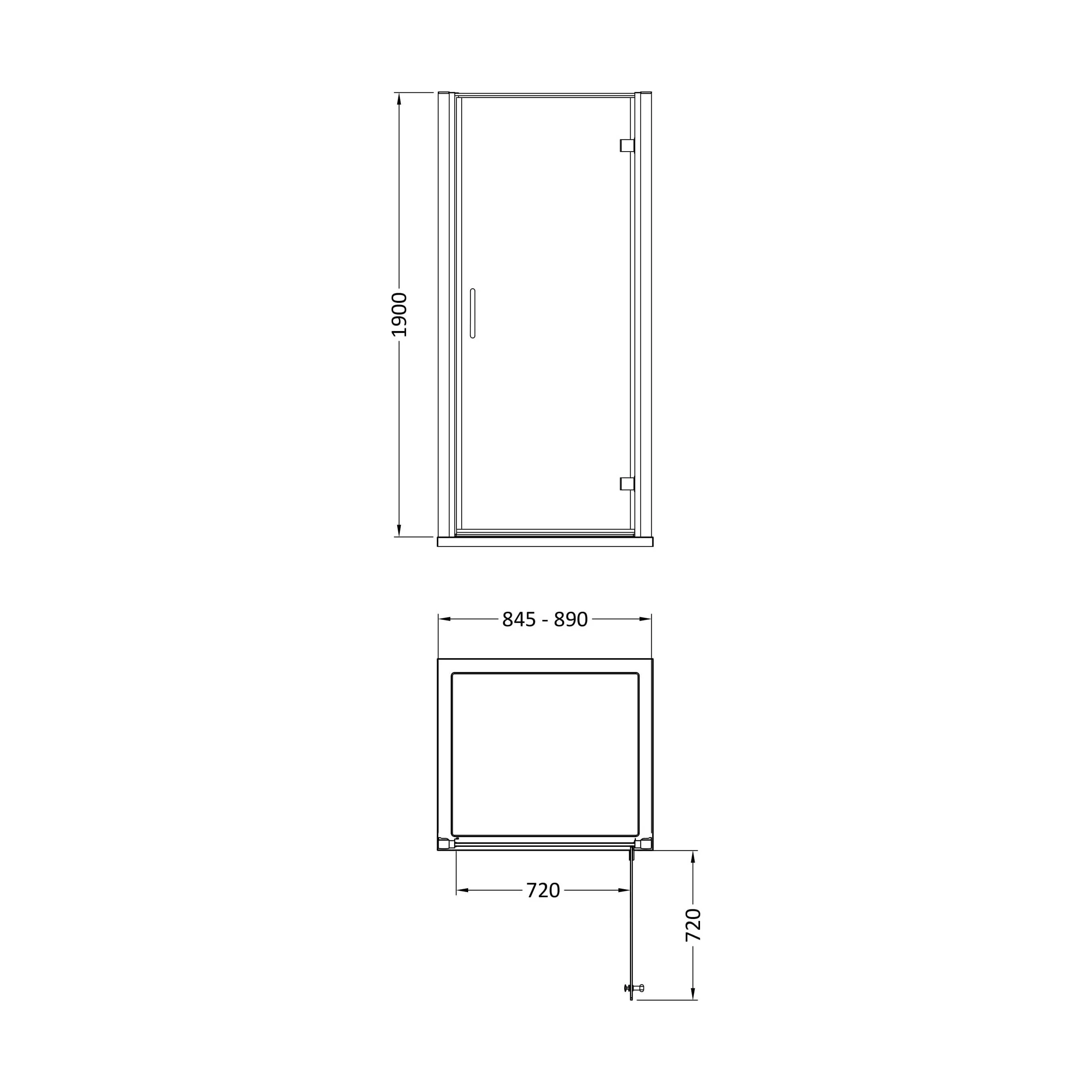 8mm Toughened Safety Glass Hinged Shower Door, Side Panel and Shower Tray - Choice of Size and Finish - Image 22