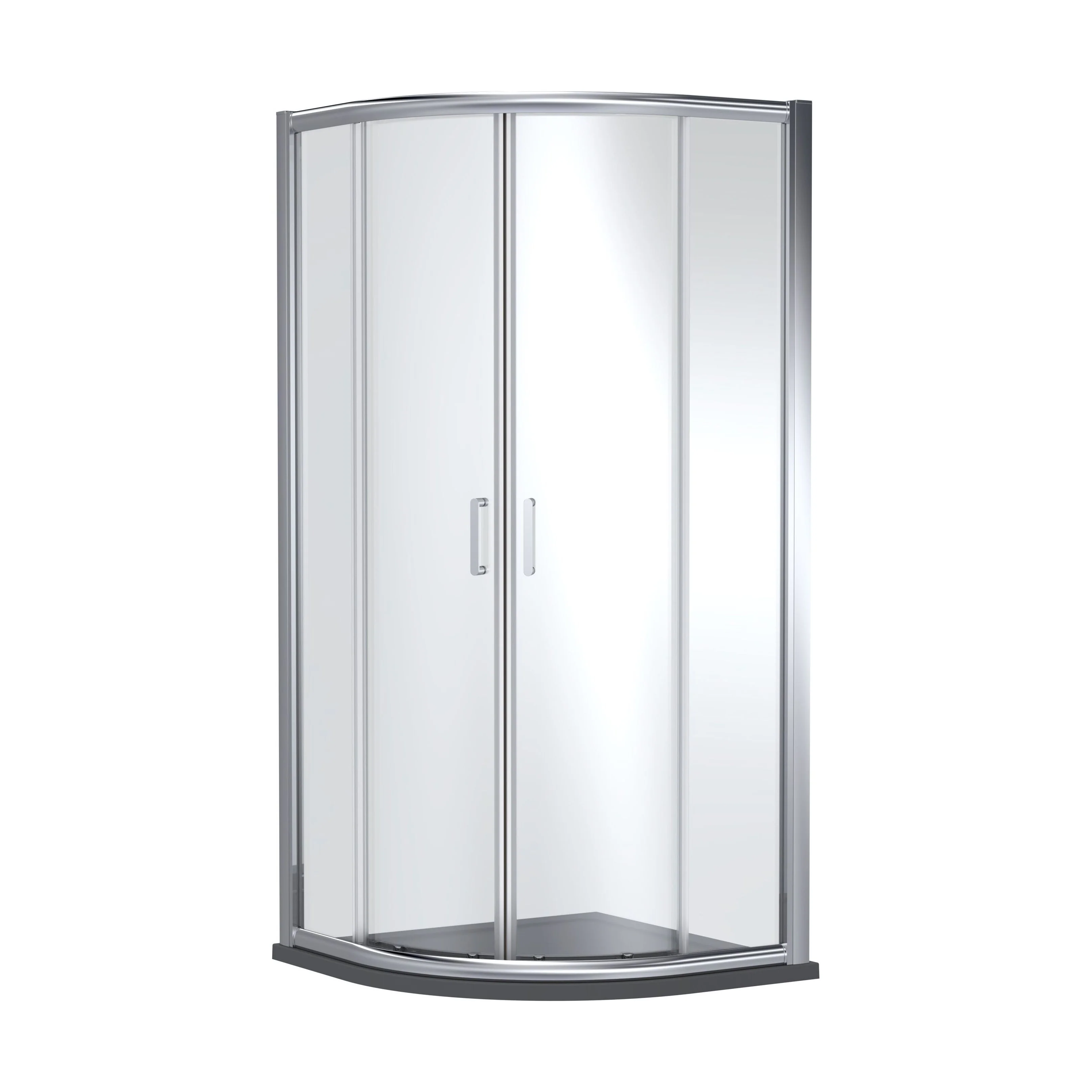 8mm Toughened Safety Glass Quadrant Shower Enclosure and Resin Shower Tray - Choice of Size and Finish - Image 2