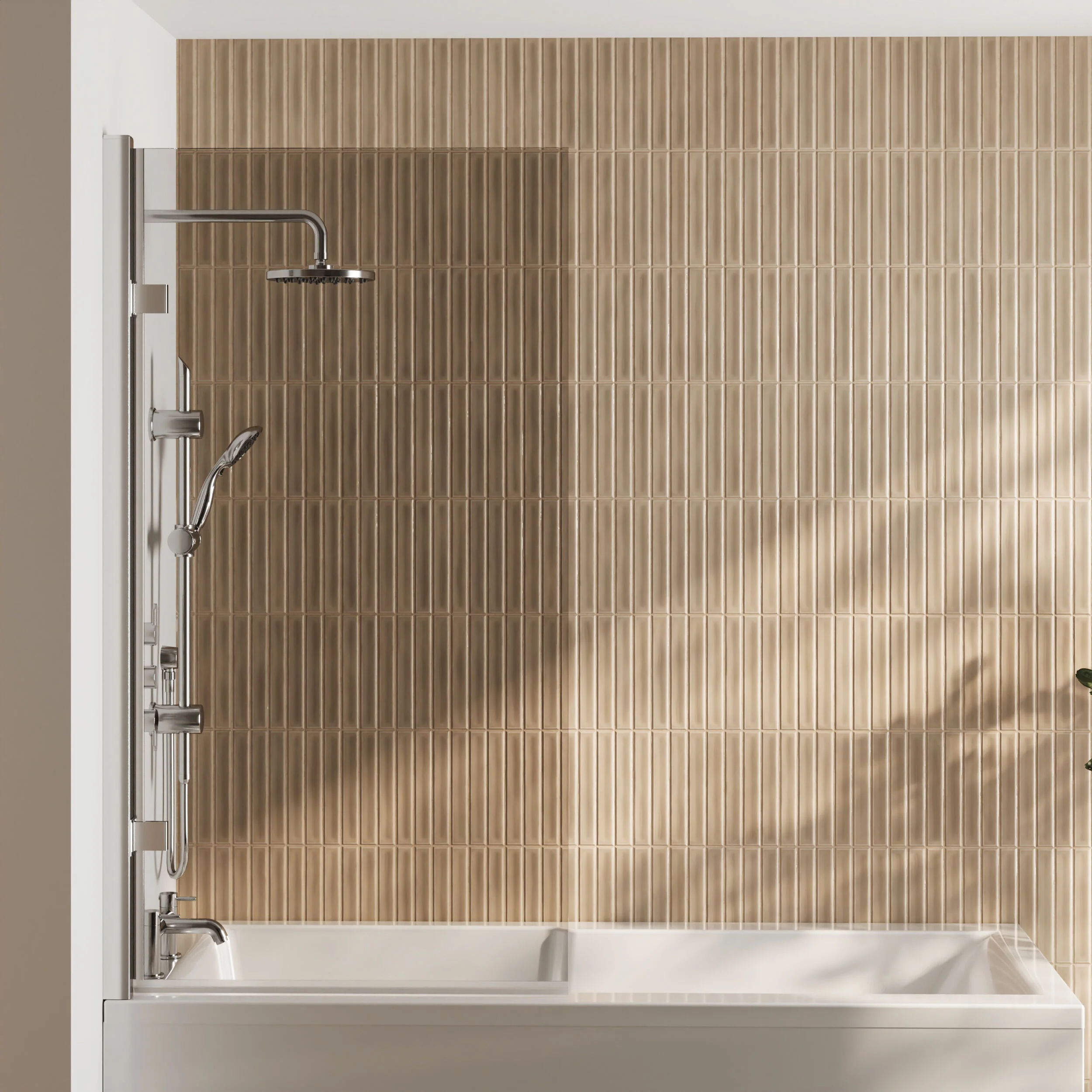 Contemporary 8mm Toughened Safety Glass Reversible Hinged Straight Shower Bath Screen - Choice of Colour - Image 3