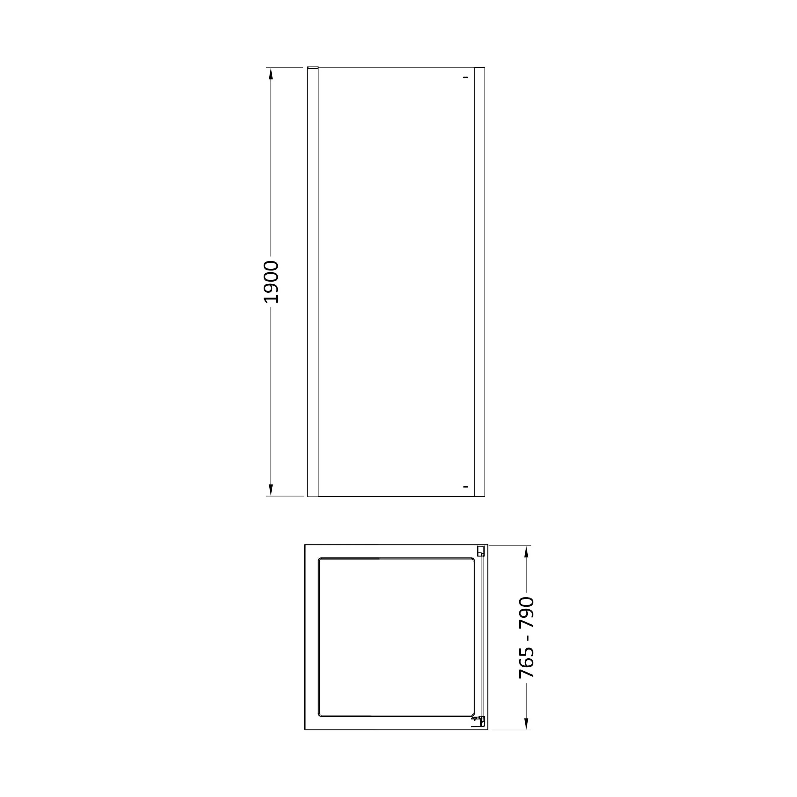 Ellenhall 8mm Toughened Safety Glass Shower Side Panel, 1900mm Height - Choice of Size and Finish - Image 24