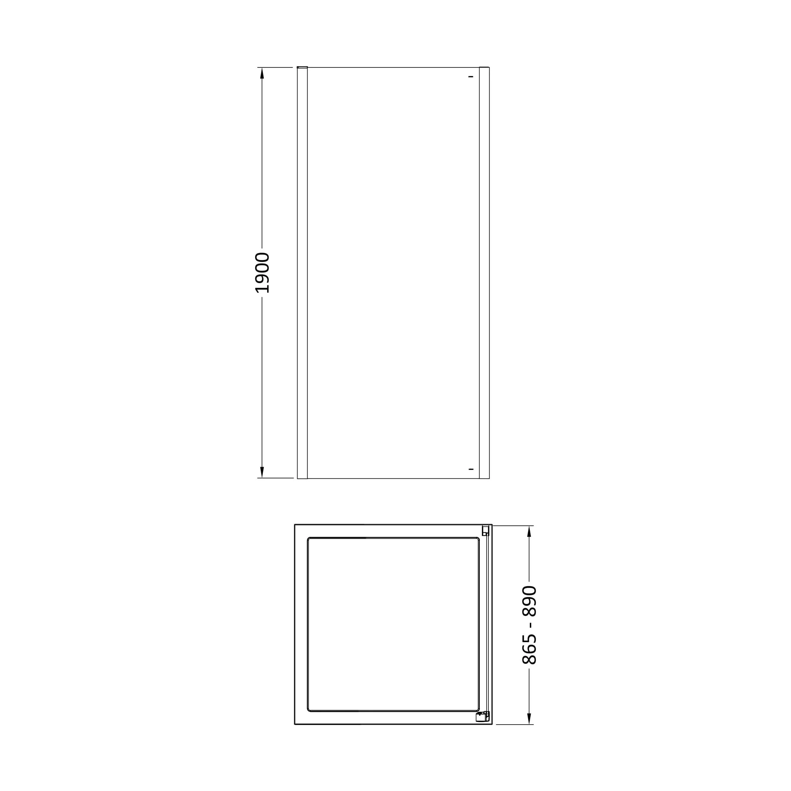 Ellenhall 8mm Toughened Safety Glass Shower Side Panel, 1900mm Height - Choice of Size and Finish - Image 25