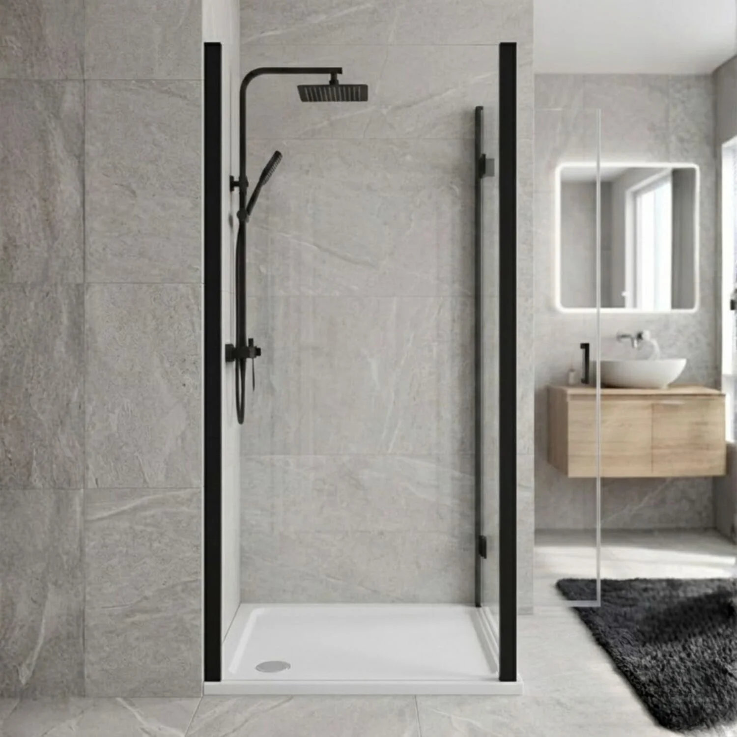 Ellenhall 8mm Toughened Safety Glass Shower Side Panel, 1900mm Height - Choice of Size and Finish - Image 3