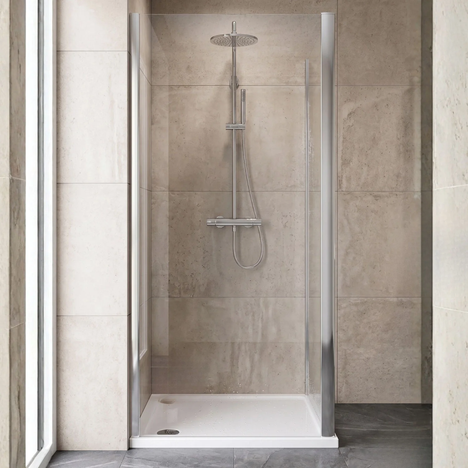 Ellenhall 8mm Toughened Safety Glass Shower Side Panel, 1900mm Height - Choice of Size and Finish - Image 4