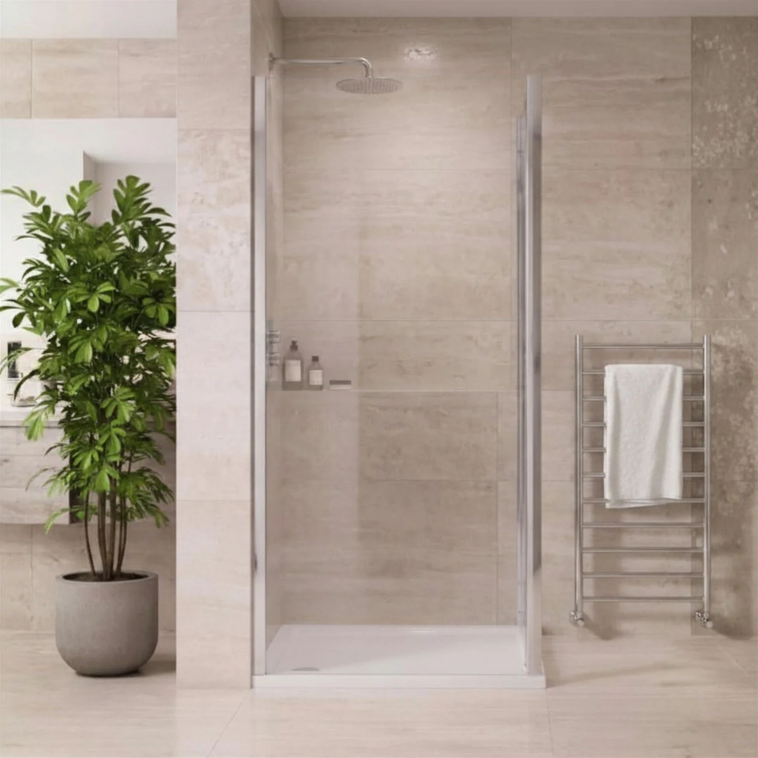 Ellenhall 8mm Toughened Safety Glass Shower Side Panel, 1900mm Height - Choice of Size and Finish - Image 7