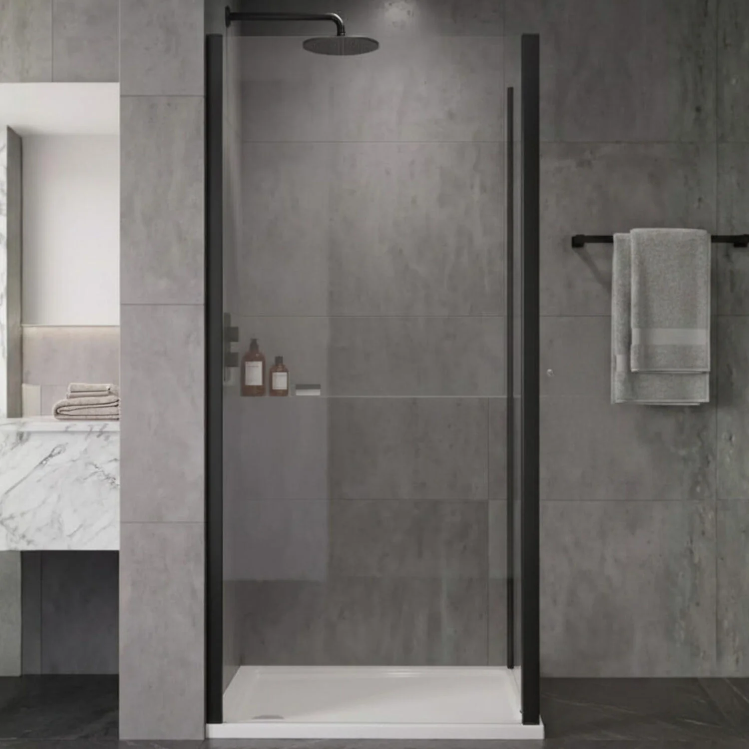 Ellenhall 8mm Toughened Safety Glass Shower Side Panel, 1900mm Height - Choice of Size and Finish - Image 9