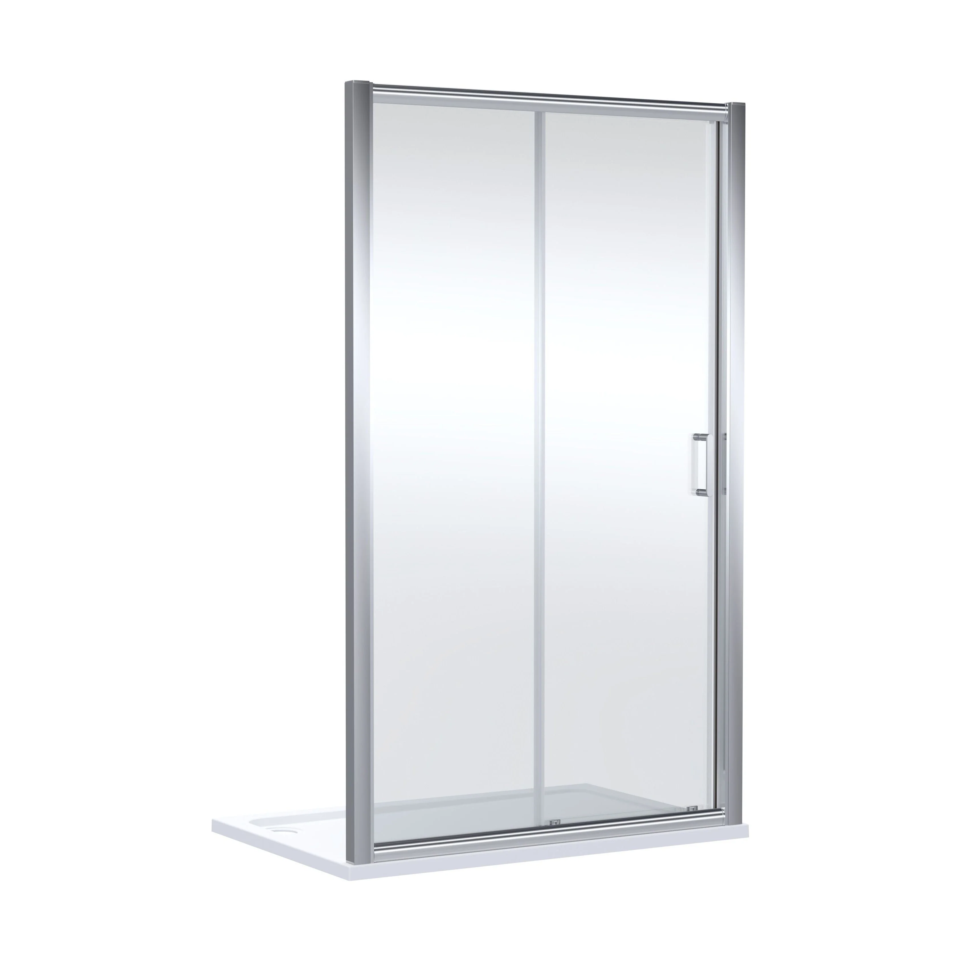 Ellenhall 8mm Toughened Safety Glass Sliding Shower Door, 1900mm Height - Choice of Size and Finish - Image 10