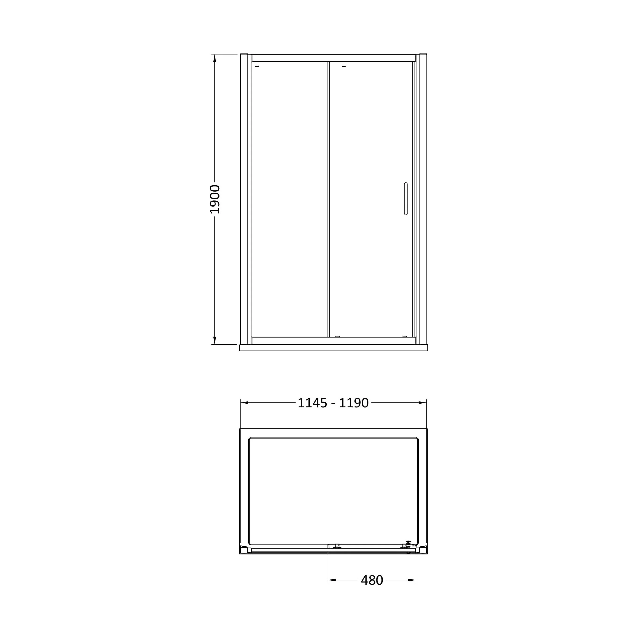 Ellenhall 8mm Toughened Safety Glass Sliding Shower Door, 1900mm Height - Choice of Size and Finish - Image 20