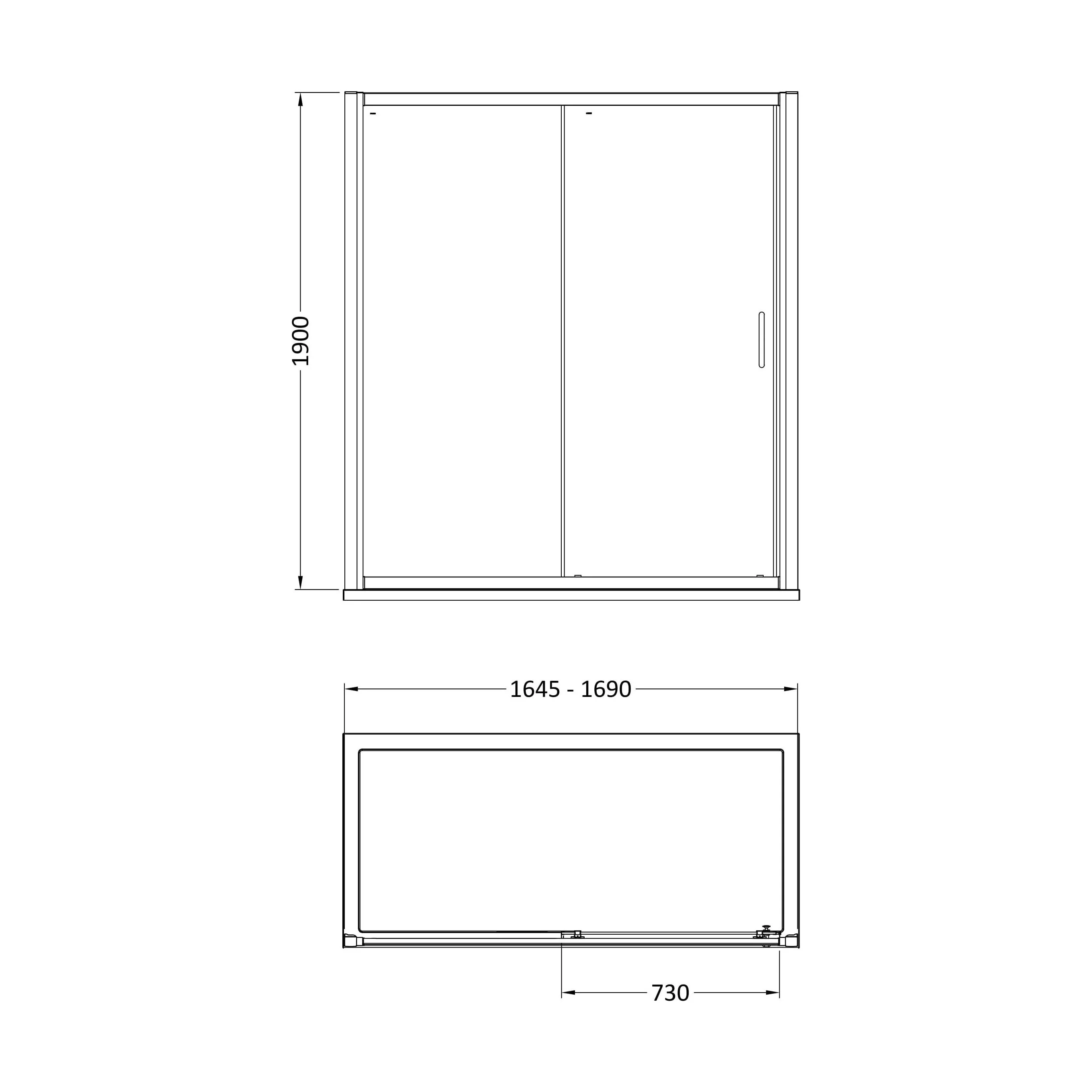 Ellenhall 8mm Toughened Safety Glass Sliding Shower Door, 1900mm Height - Choice of Size and Finish - Image 25