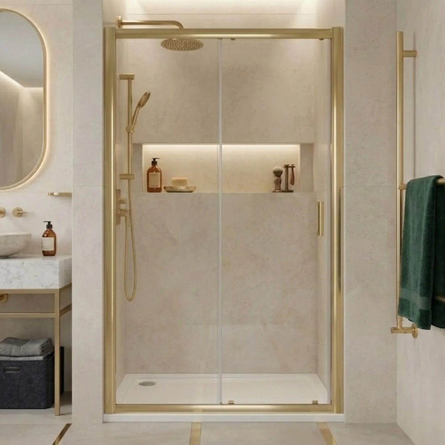 Ellenhall 8mm Toughened Safety Glass Sliding Shower Door, 1900mm Height - Choice of Size and Finish - Image 5