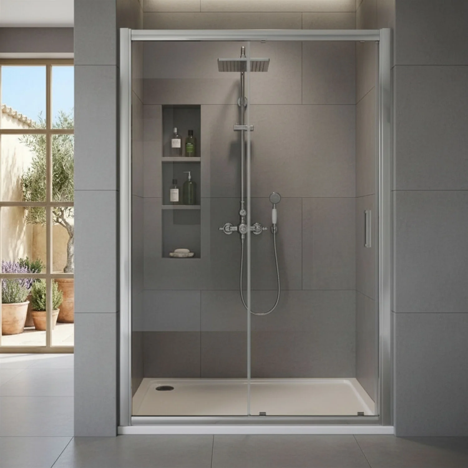 Ellenhall 8mm Toughened Safety Glass Sliding Shower Door, 1900mm Height - Choice of Size and Finish - Image 7