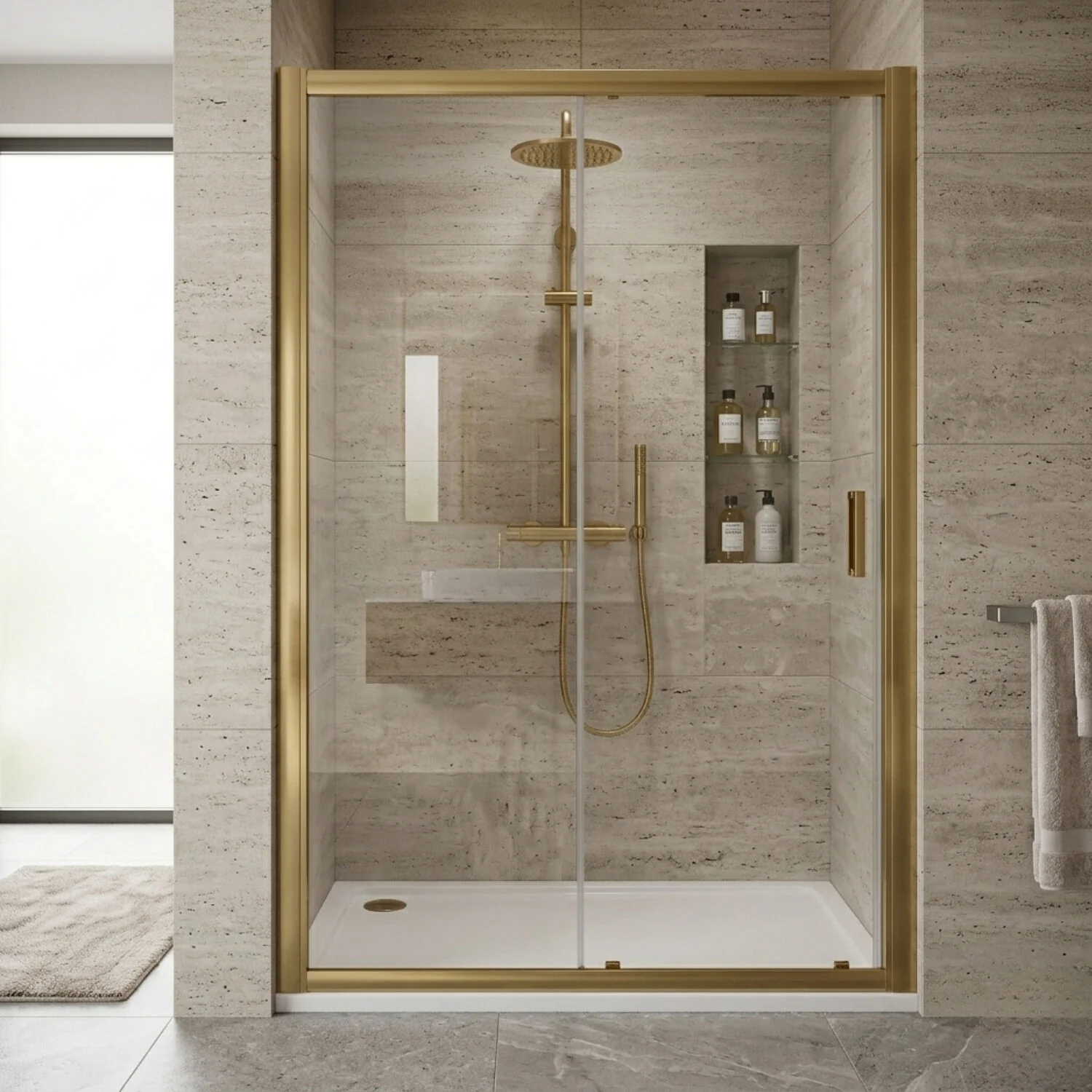 Ellenhall 8mm Toughened Safety Glass Sliding Shower Door, 1900mm Height - Choice of Size and Finish - Image 8