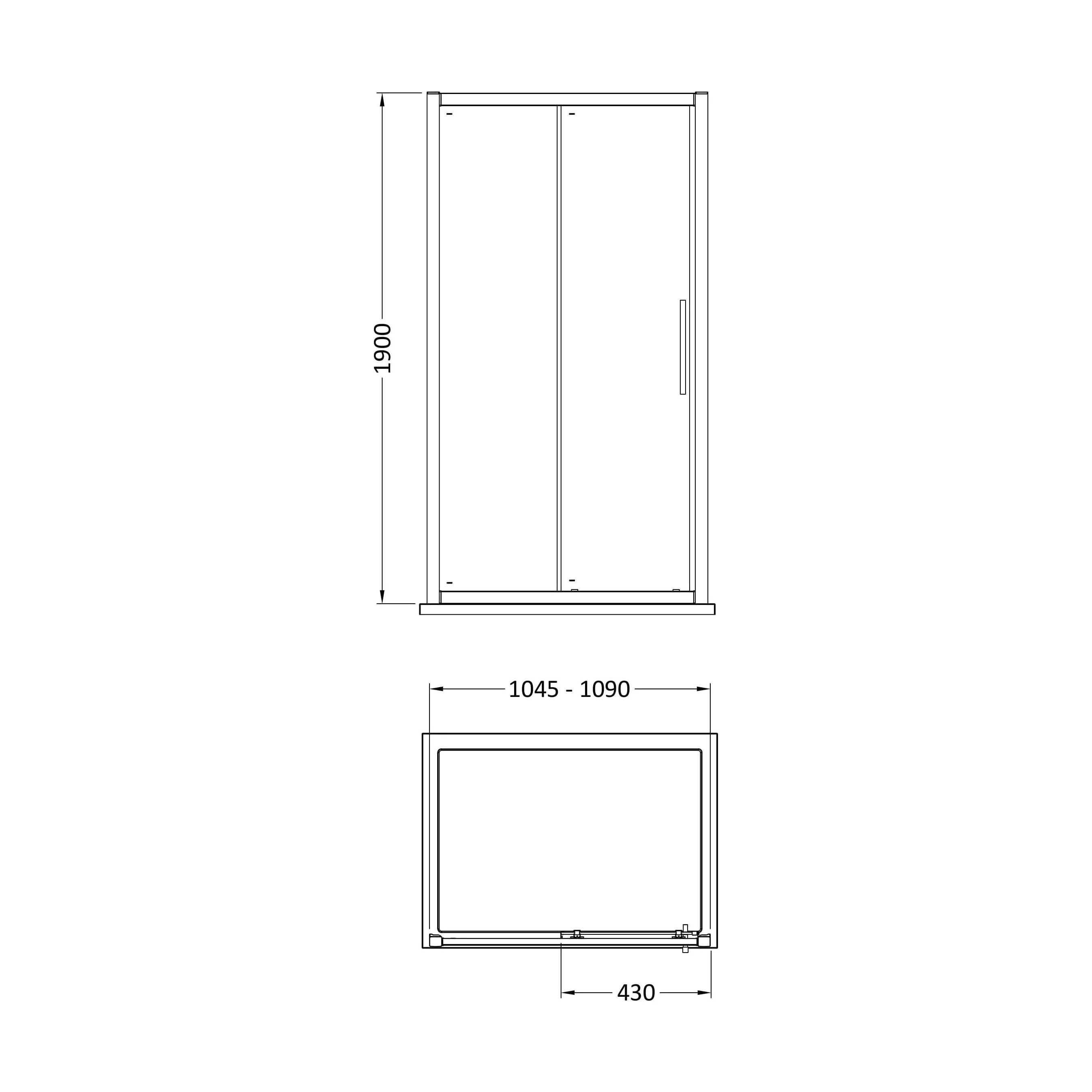 Sonic 8mm Toughened Safety Glass Sliding Shower Door - Available in Multiple Sizes, Choice of Handle Design - Image 11