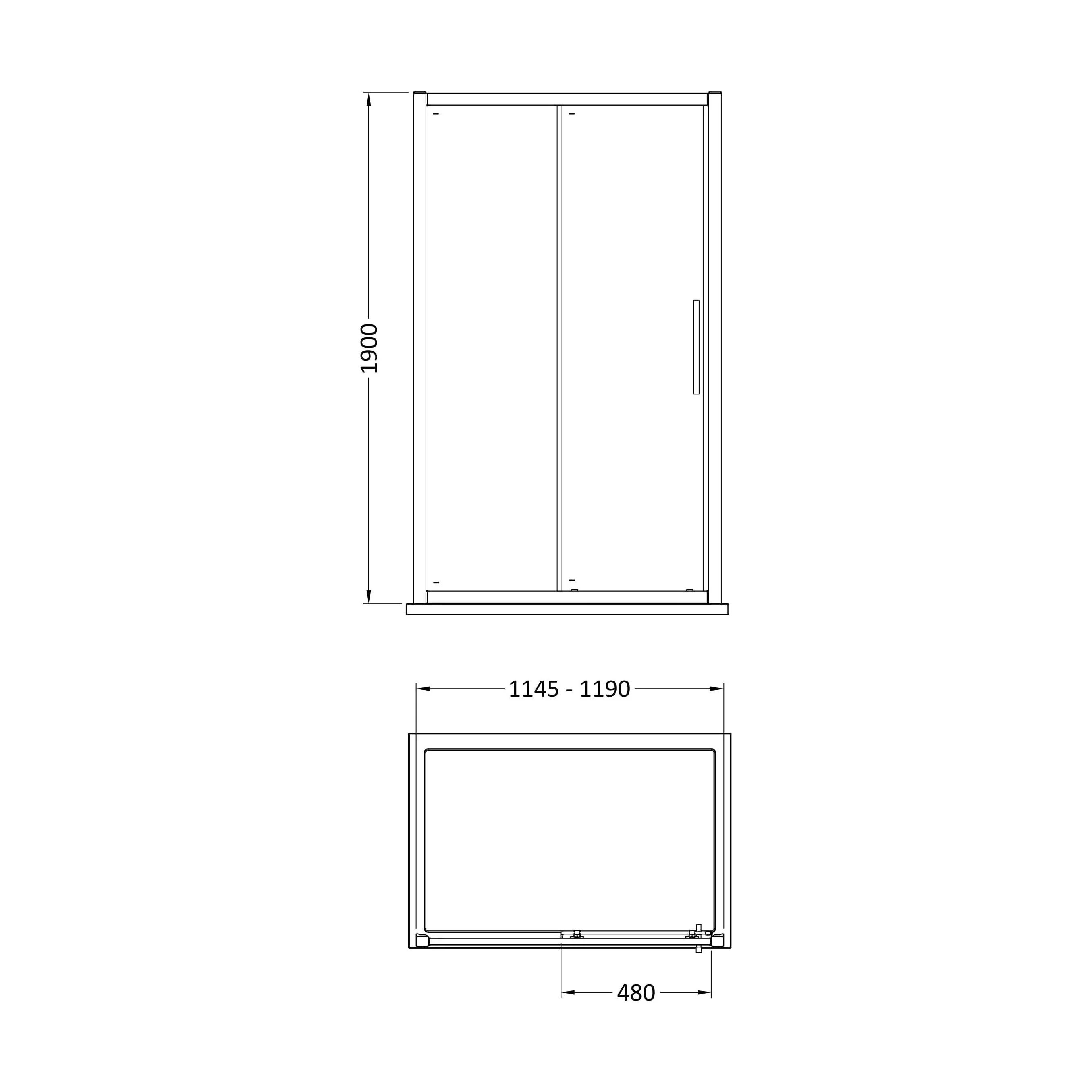 Sonic 8mm Toughened Safety Glass Sliding Shower Door - Available in Multiple Sizes, Choice of Handle Design - Image 12