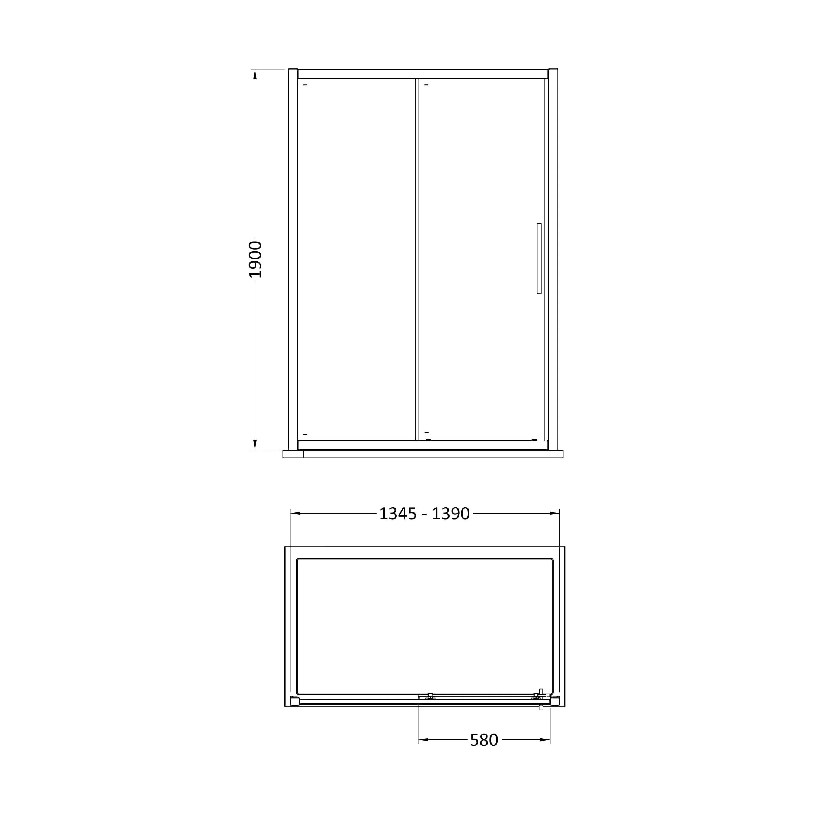 Sonic 8mm Toughened Safety Glass Sliding Shower Door - Available in Multiple Sizes, Choice of Handle Design - Image 13