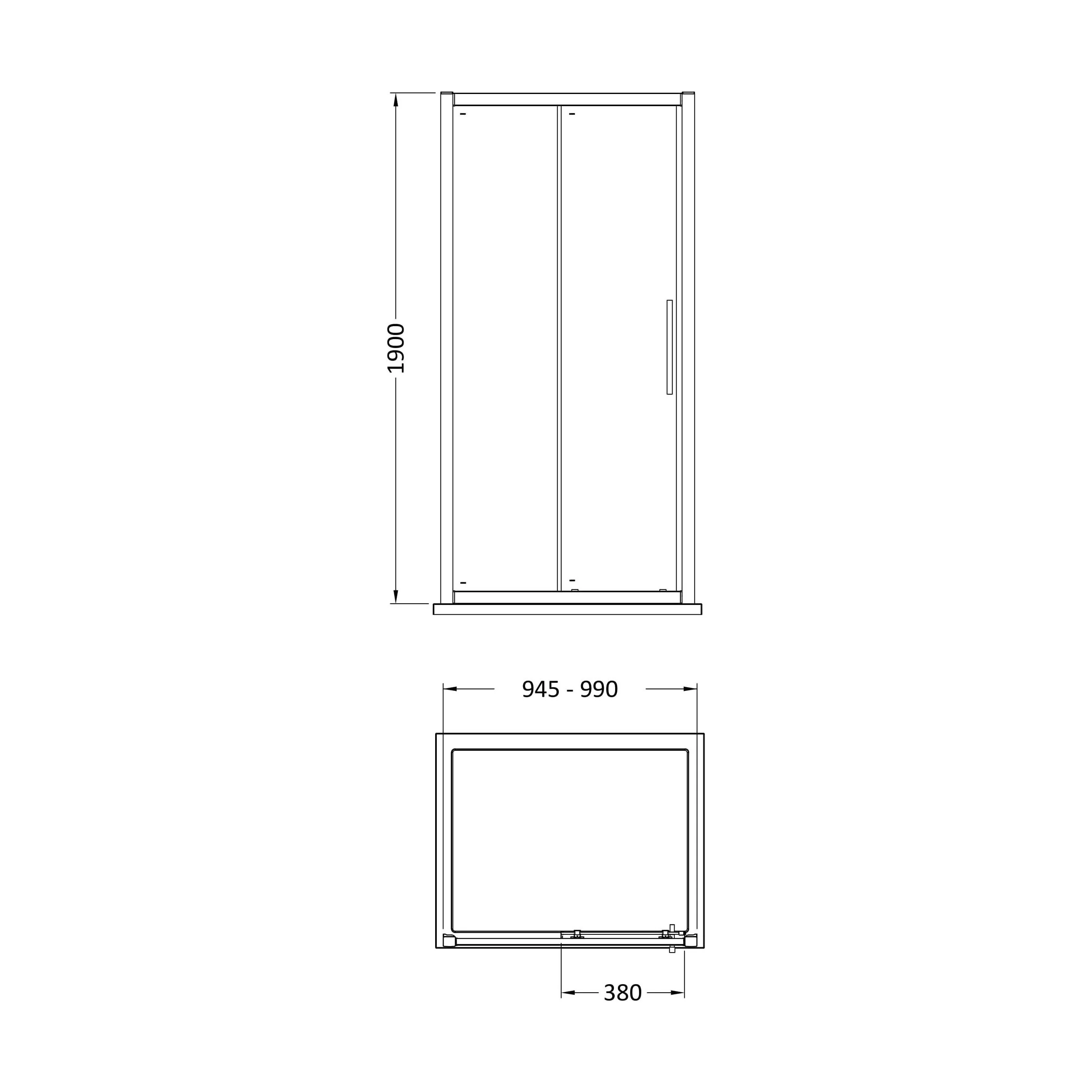 Sonic 8mm Toughened Safety Glass Sliding Shower Door - Available in Multiple Sizes, Choice of Handle Design - Image 8