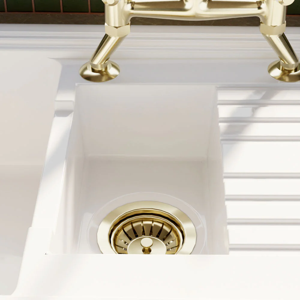 90mm Fireclay Kitchen Sink Basket Strainer Waste - Multiple Colours Available - Image 5
