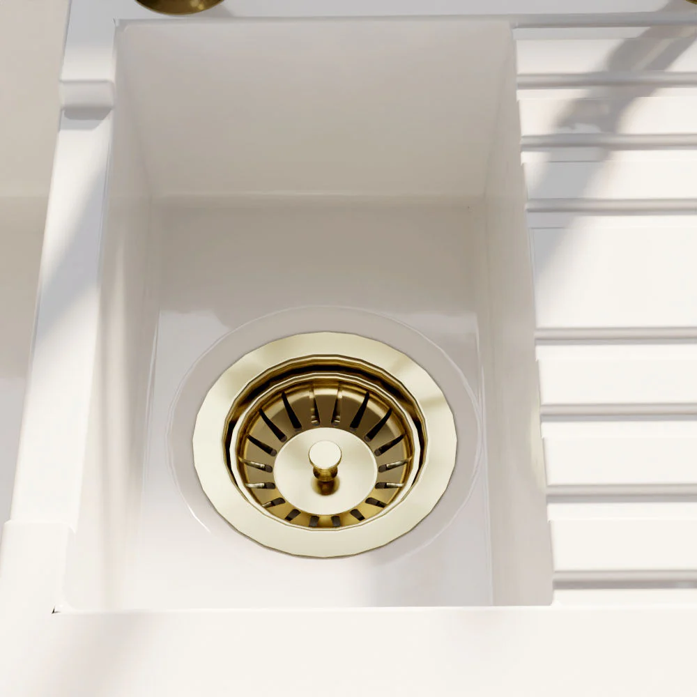 90mm Fireclay Kitchen Sink Basket Strainer Waste - Multiple Colours Available - Image 6