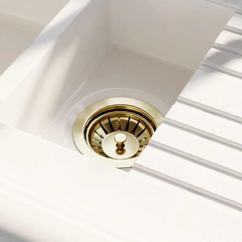 90mm Fireclay Kitchen Sink Basket Strainer Waste - Multiple Colours Available - Image 7