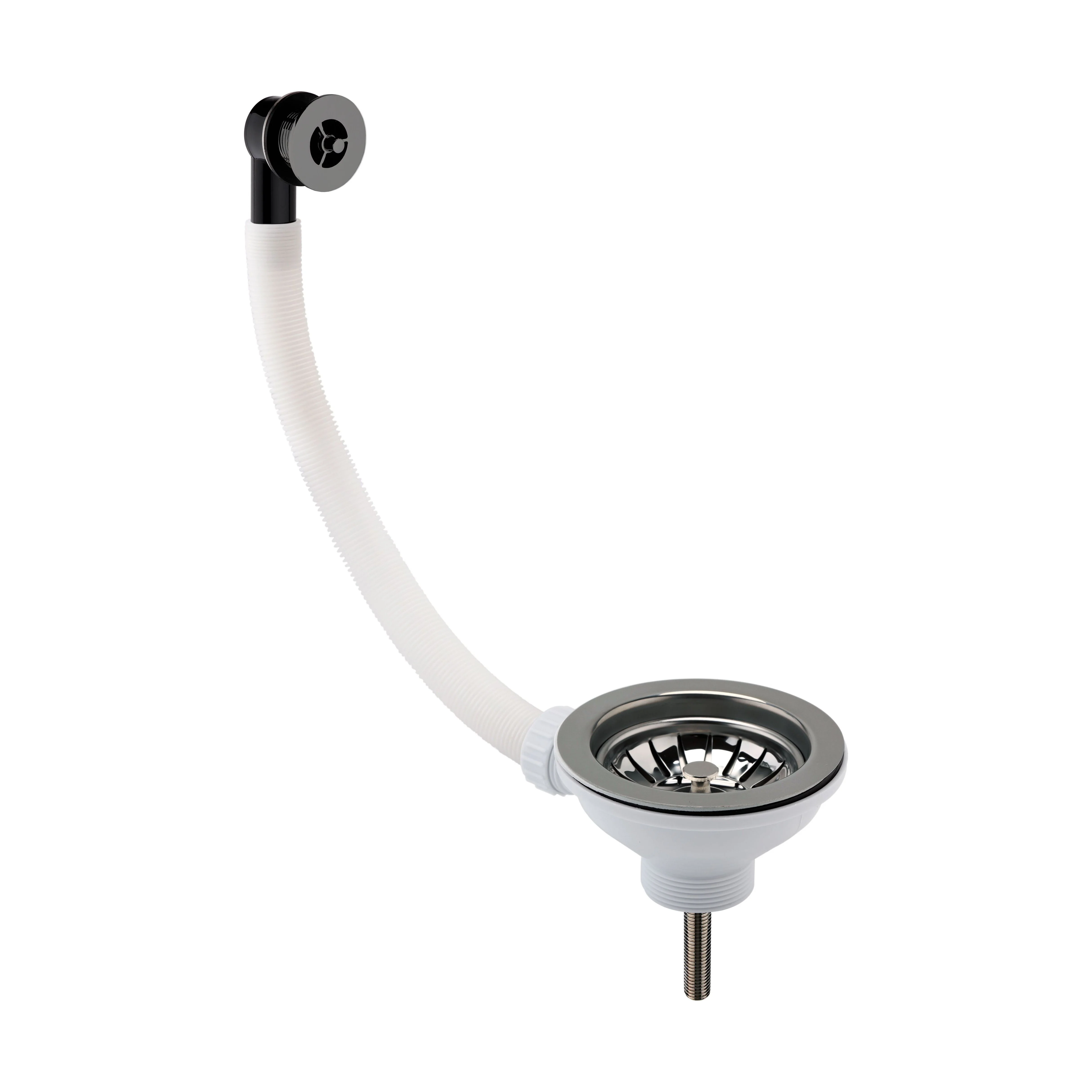 90mm Fireclay Kitchen Sink Basket Strainer Waste with Overflow - Multiple Colours Available - Image 3