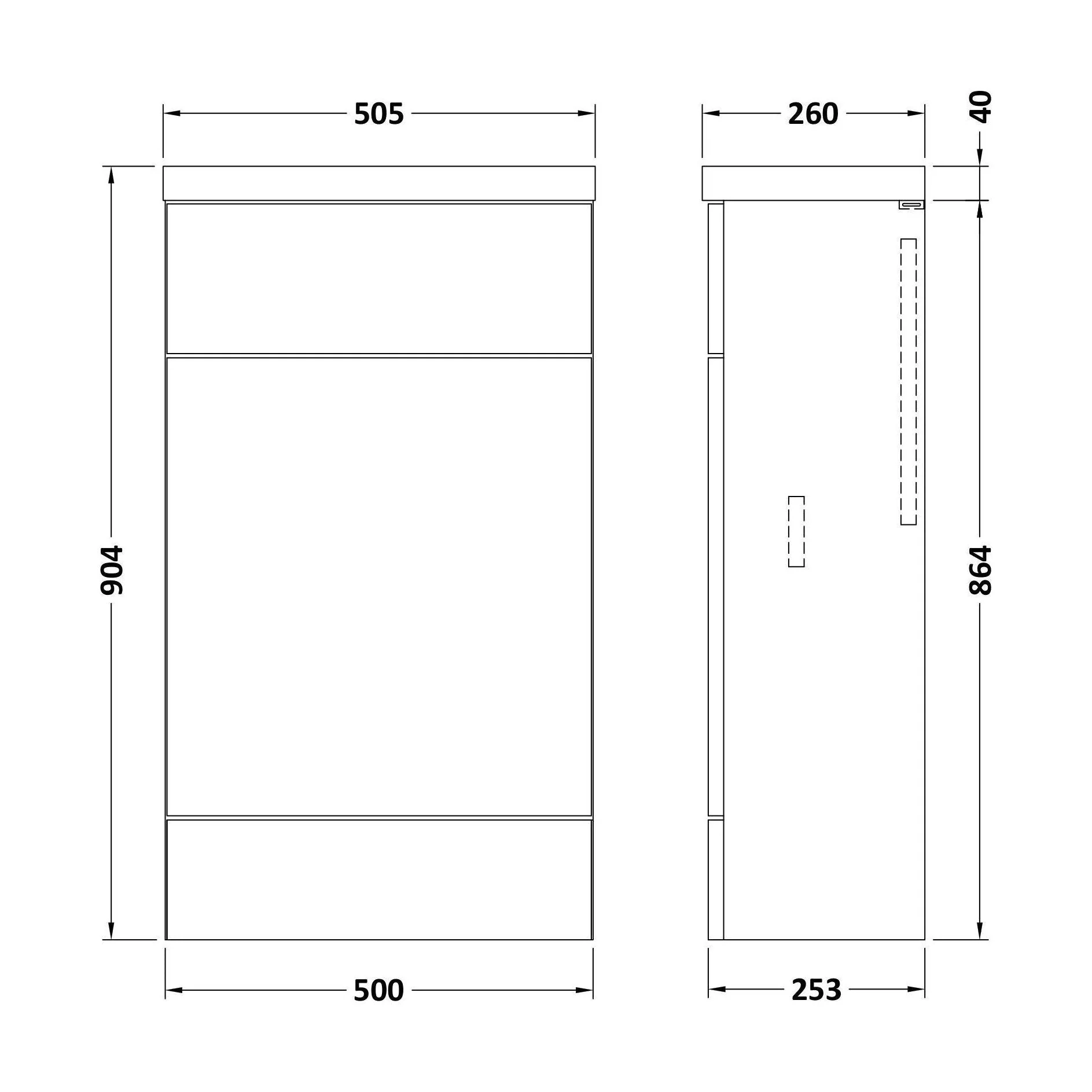 Alrewas Contemporary Floor Standing Compact WC Unit, Pebble Grey, 500mm - Image 2