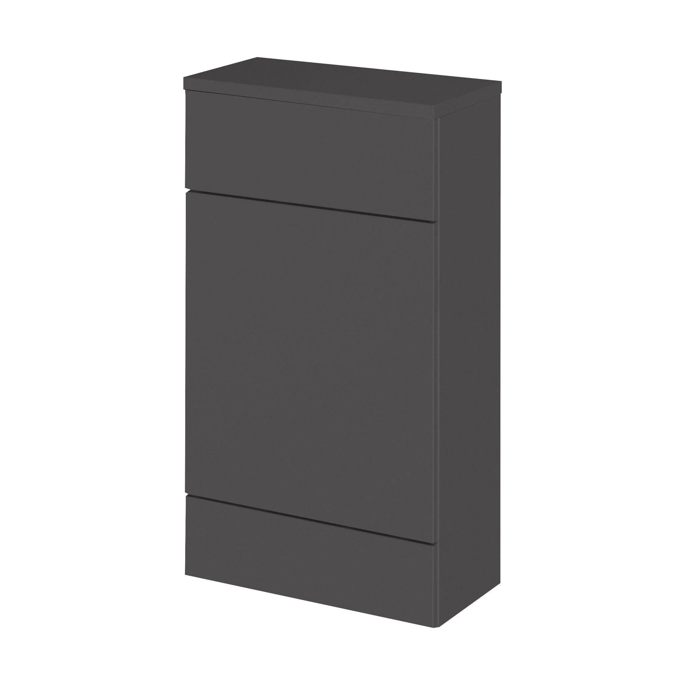 Alrewas Contemporary Floor Standing Compact WC Unit with Coordinating Worktop, Gloss Grey, 500mm