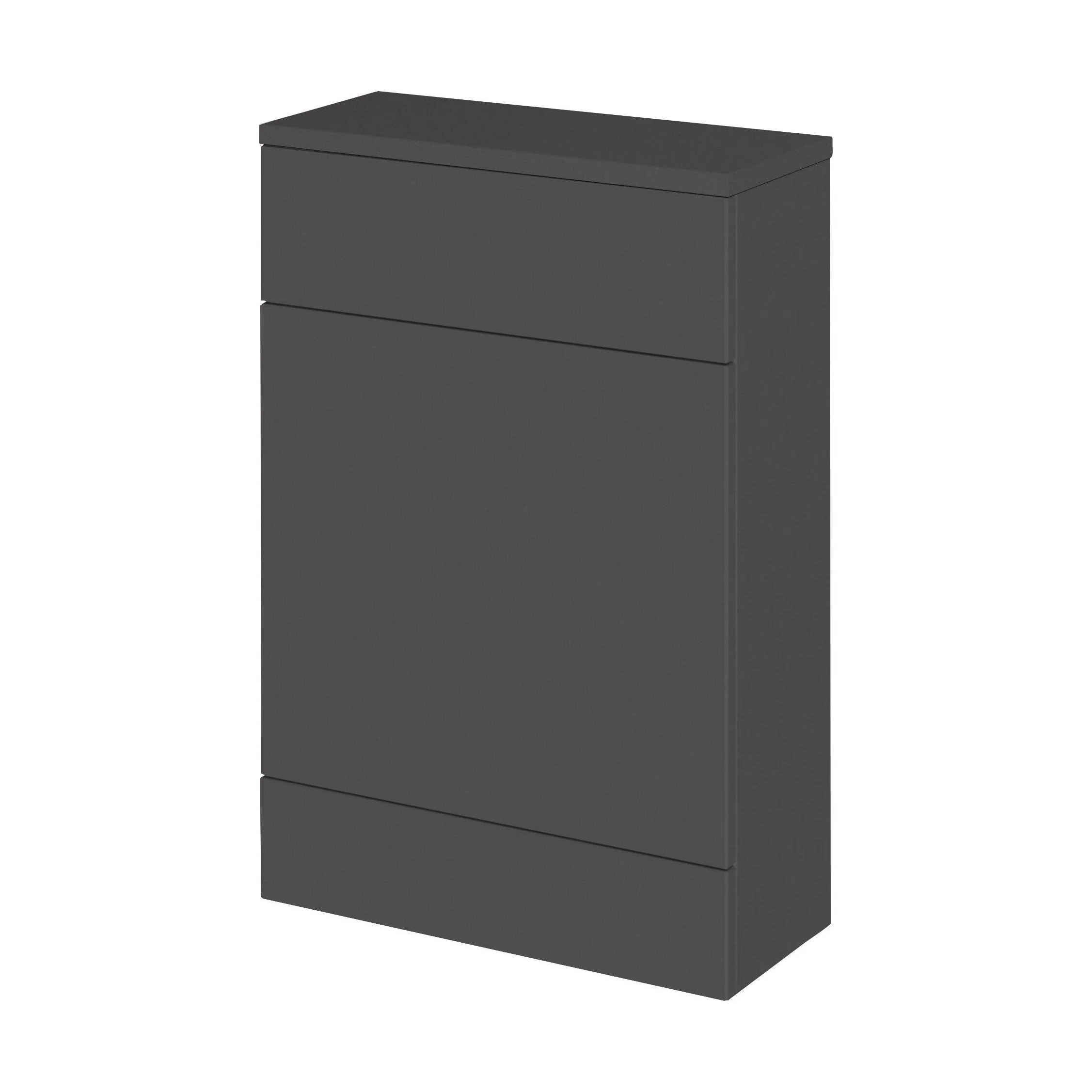 Alrewas Contemporary Floor Standing Compact WC Unit with Coordinating Worktop, Gloss Grey, 600mm