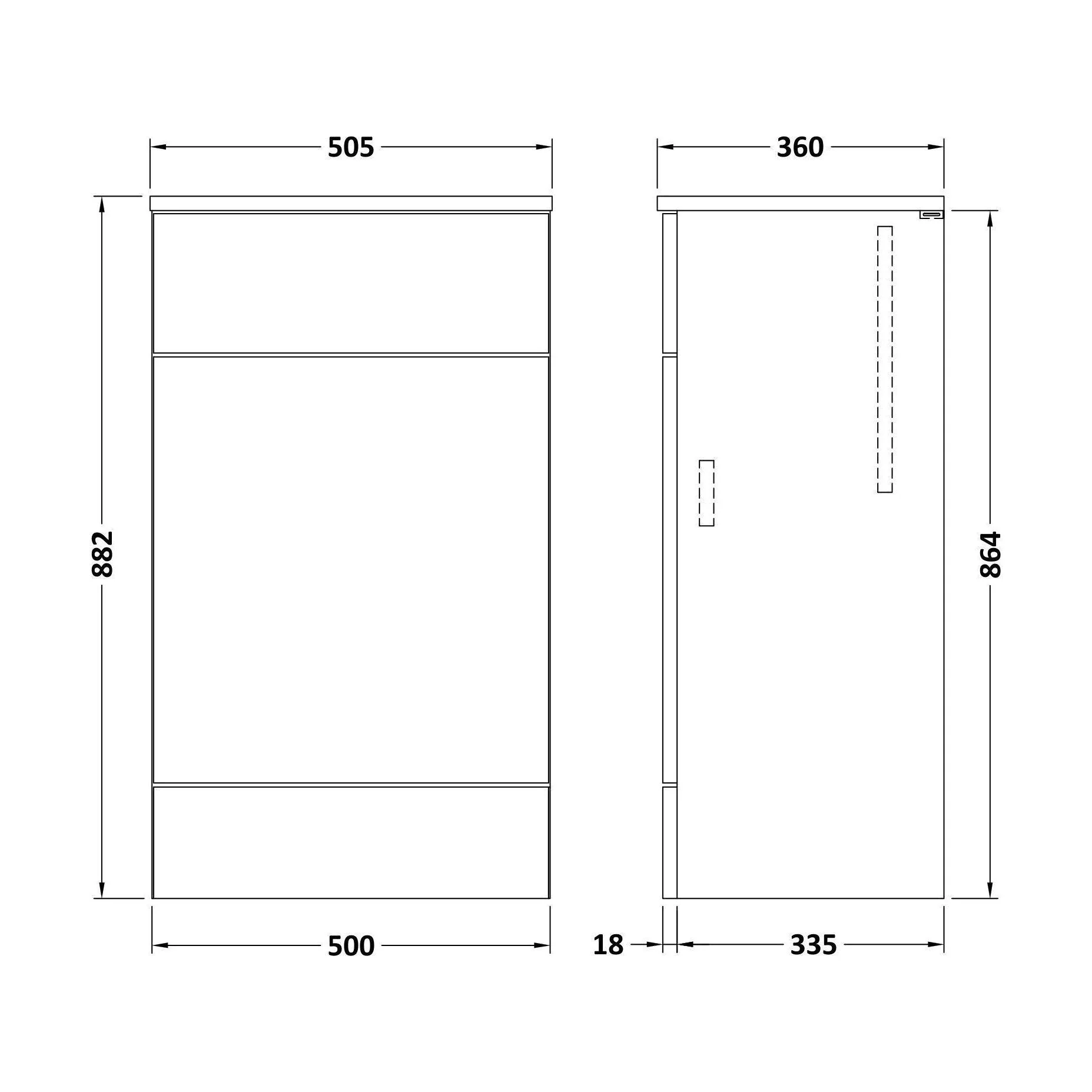 Alrewas Contemporary Floor Standing WC Unit, Bleached Oak, 500mm - Image 2