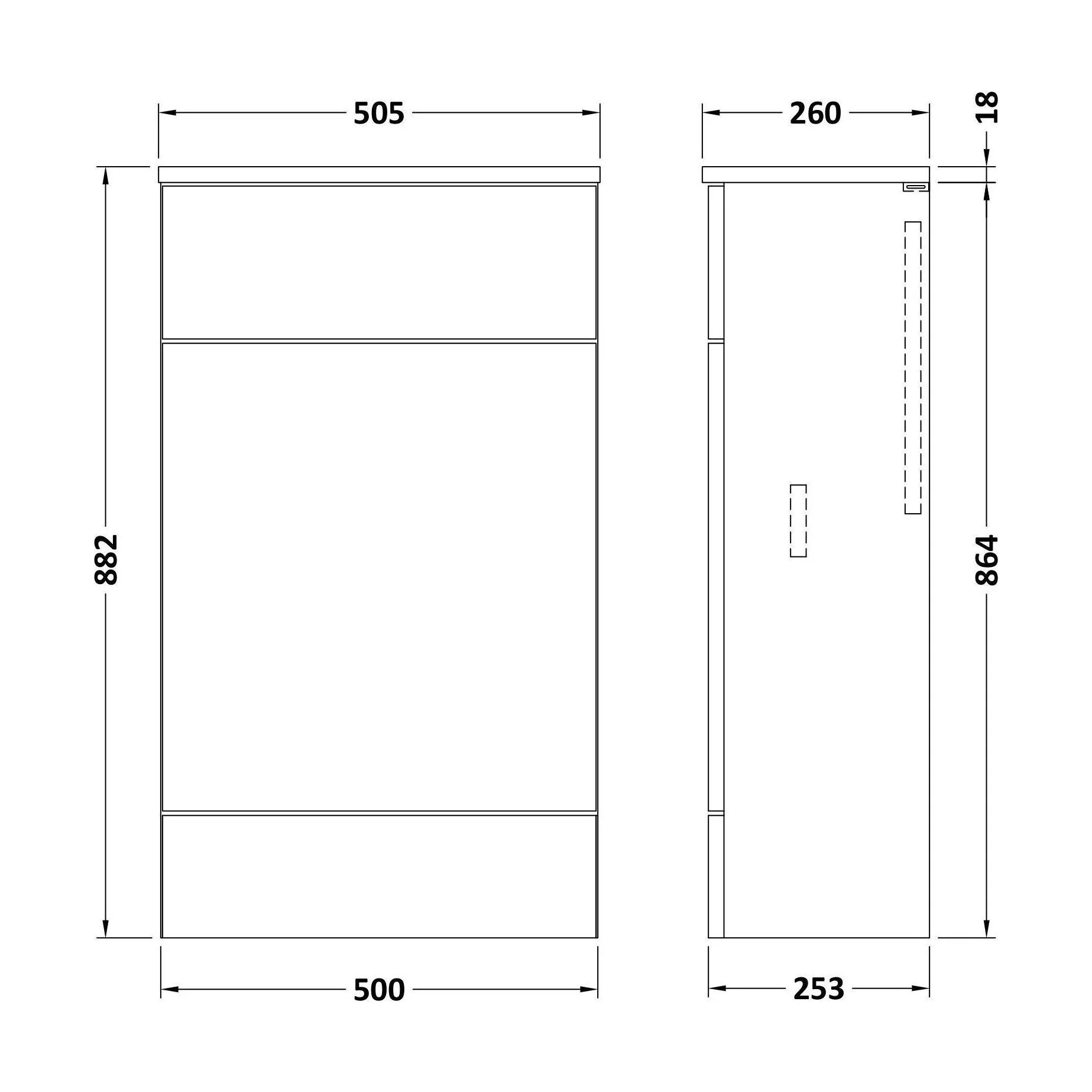 Alrewas Contemporary Floor Standing WC Unit, Pebble Grey, 500mm - Image 2