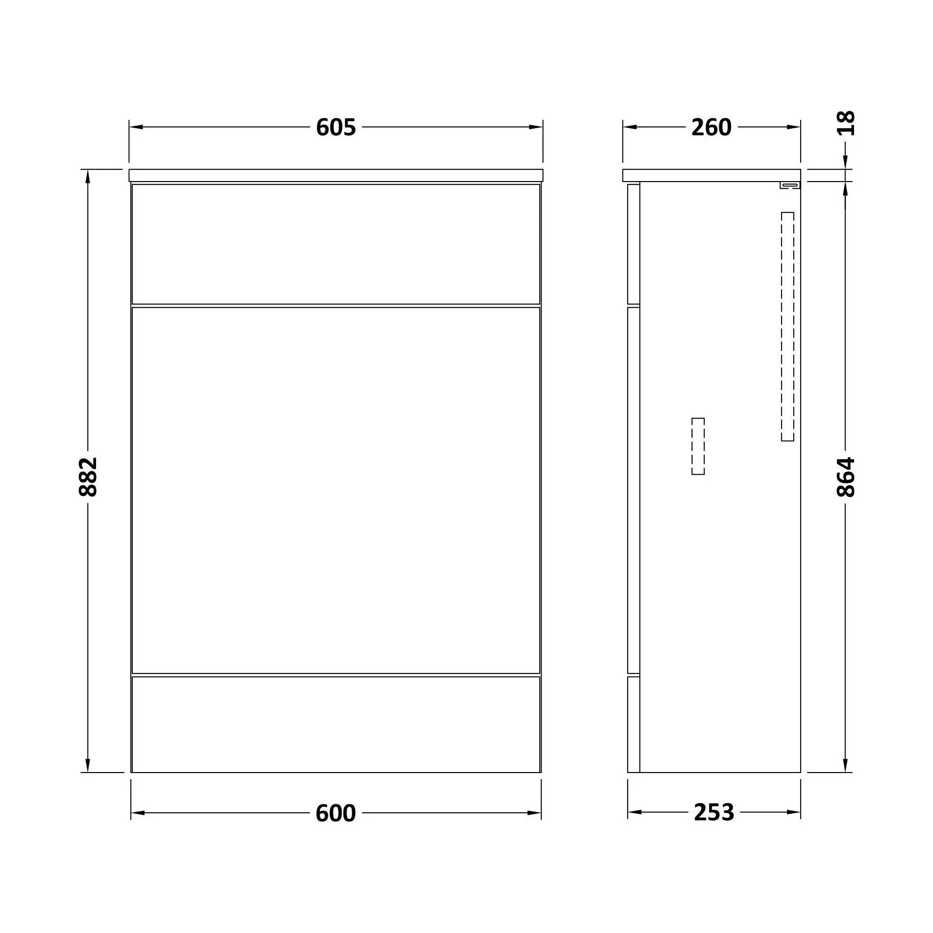 Alrewas Contemporary Floor Standing WC Unit, Pebble Grey, 600mm - Image 2