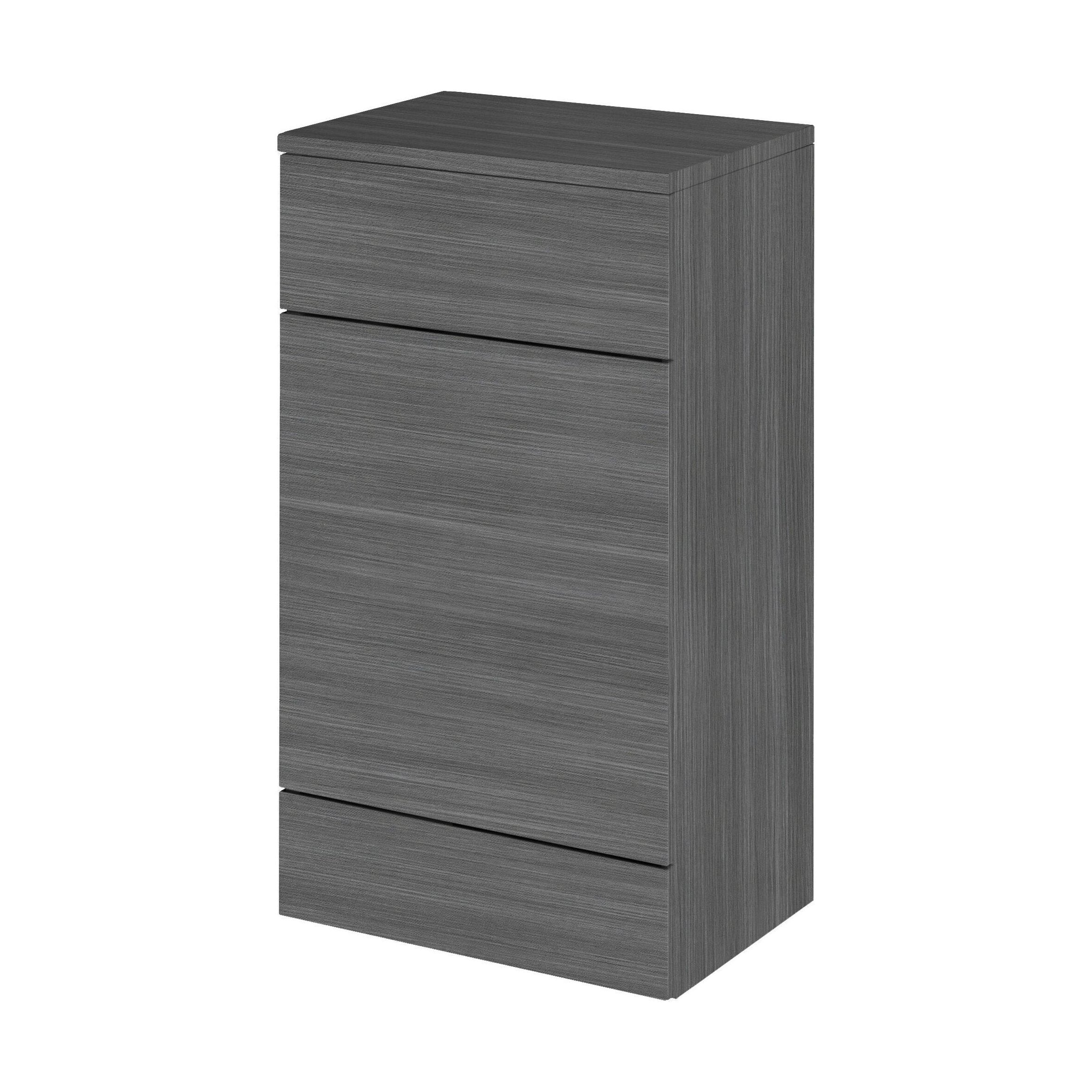 Alrewas Contemporary Floor Standing WC Unit with Coordinating Worktop, Anthracite Woodgrain, 500mm