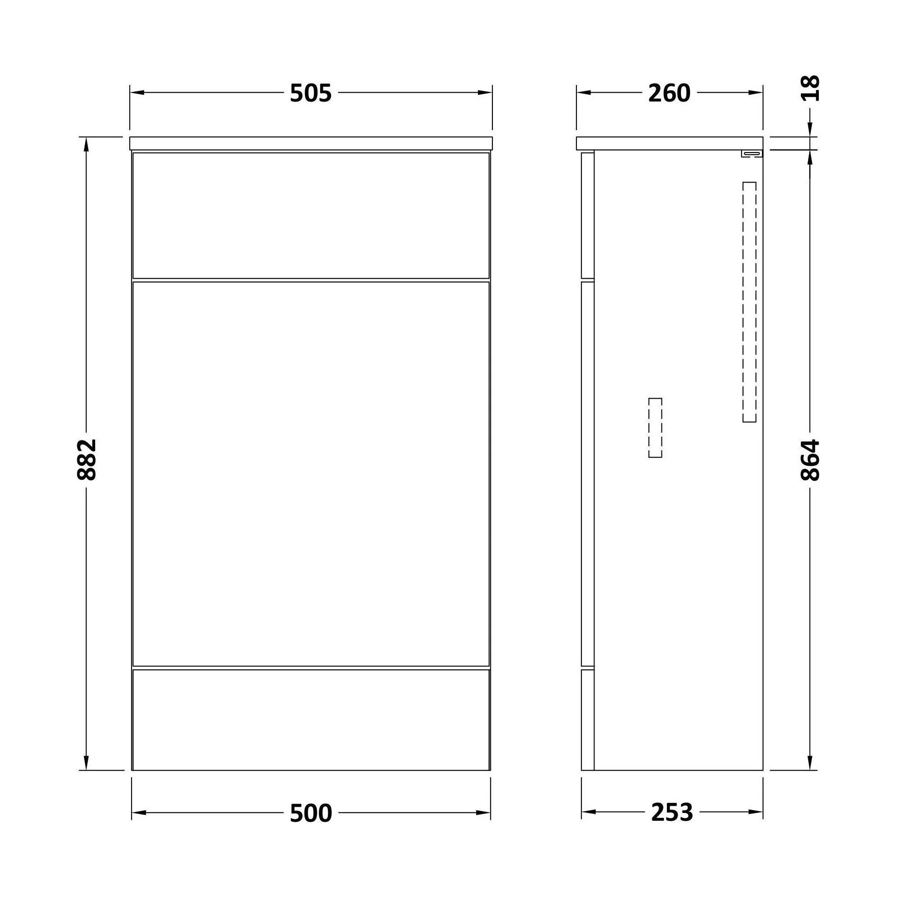 Alrewas Contemporary Floor Standing WC Unit with Coordinating Worktop, Anthracite Woodgrain, 500mm - Image 2