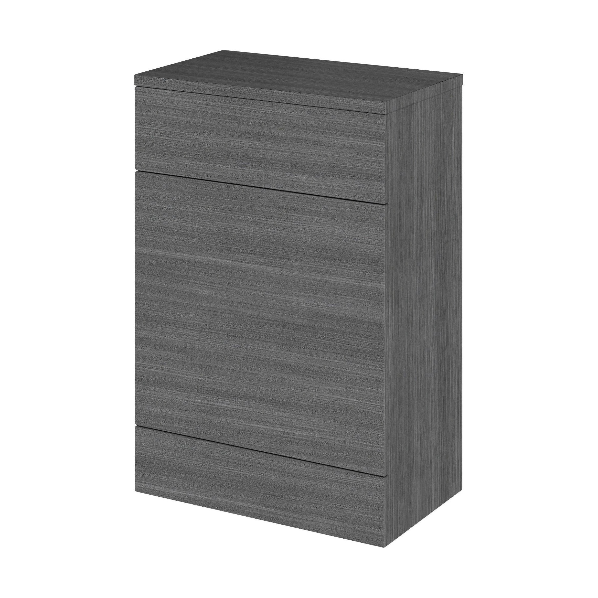 Alrewas Contemporary Floor Standing WC Unit with Coordinating Worktop, Anthracite Woodgrain, 600mm