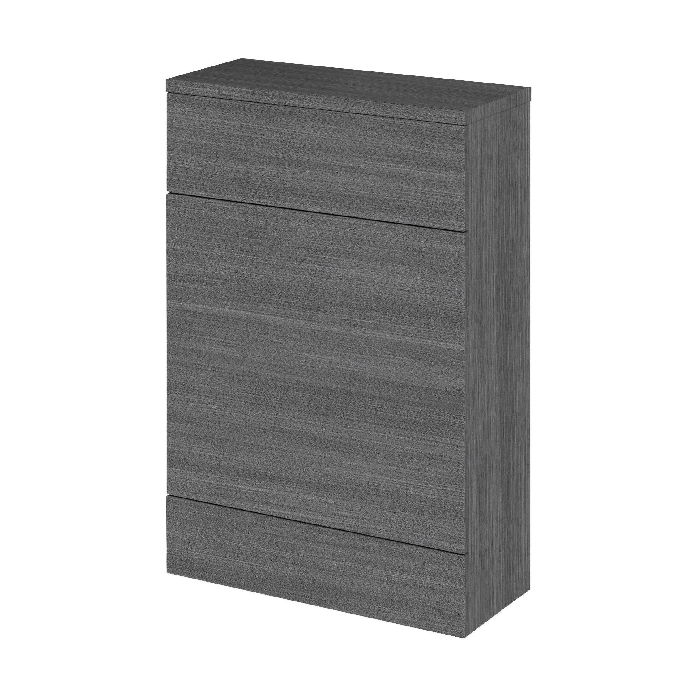 Alrewas Contemporary Floor Standing WC Unit with Coordinating Worktop, Anthracite Woodgrain, 600mm