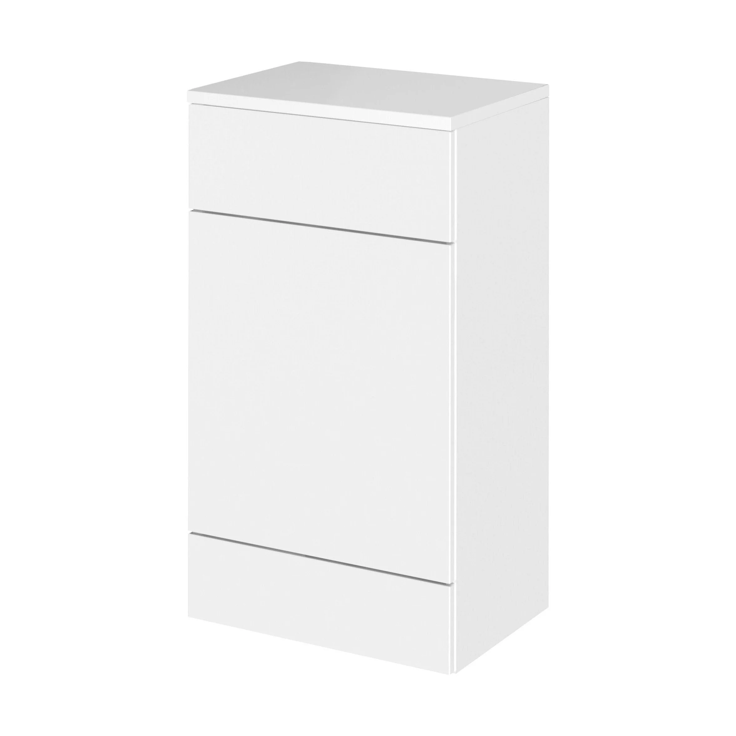 Alrewas Contemporary Floor Standing WC Unit with Coordinating Worktop, Gloss White, 500mm