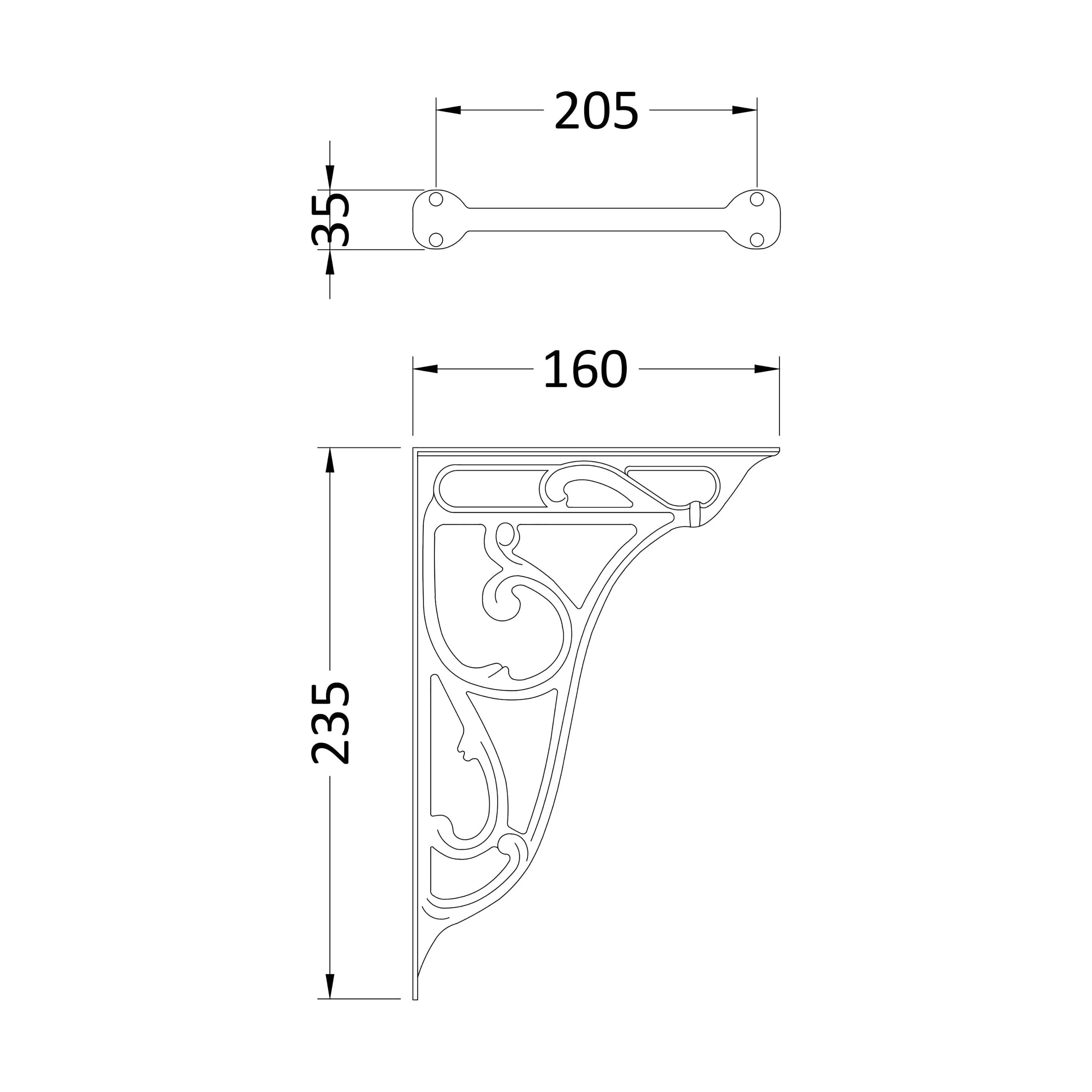 Balterley Traditional Ceramic Accessories Ornate Cistern Brackets - Chrome - Image 2