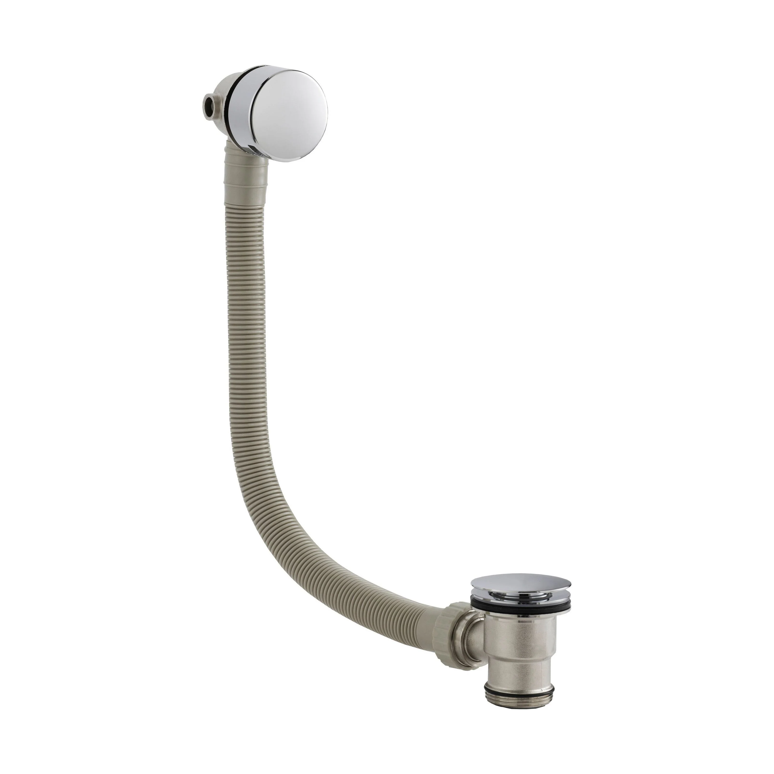 Balterley Round Bath Filler Tap, Freeflow Design, Brass Build, Precise Control, 70mm x 600mm - Chrome