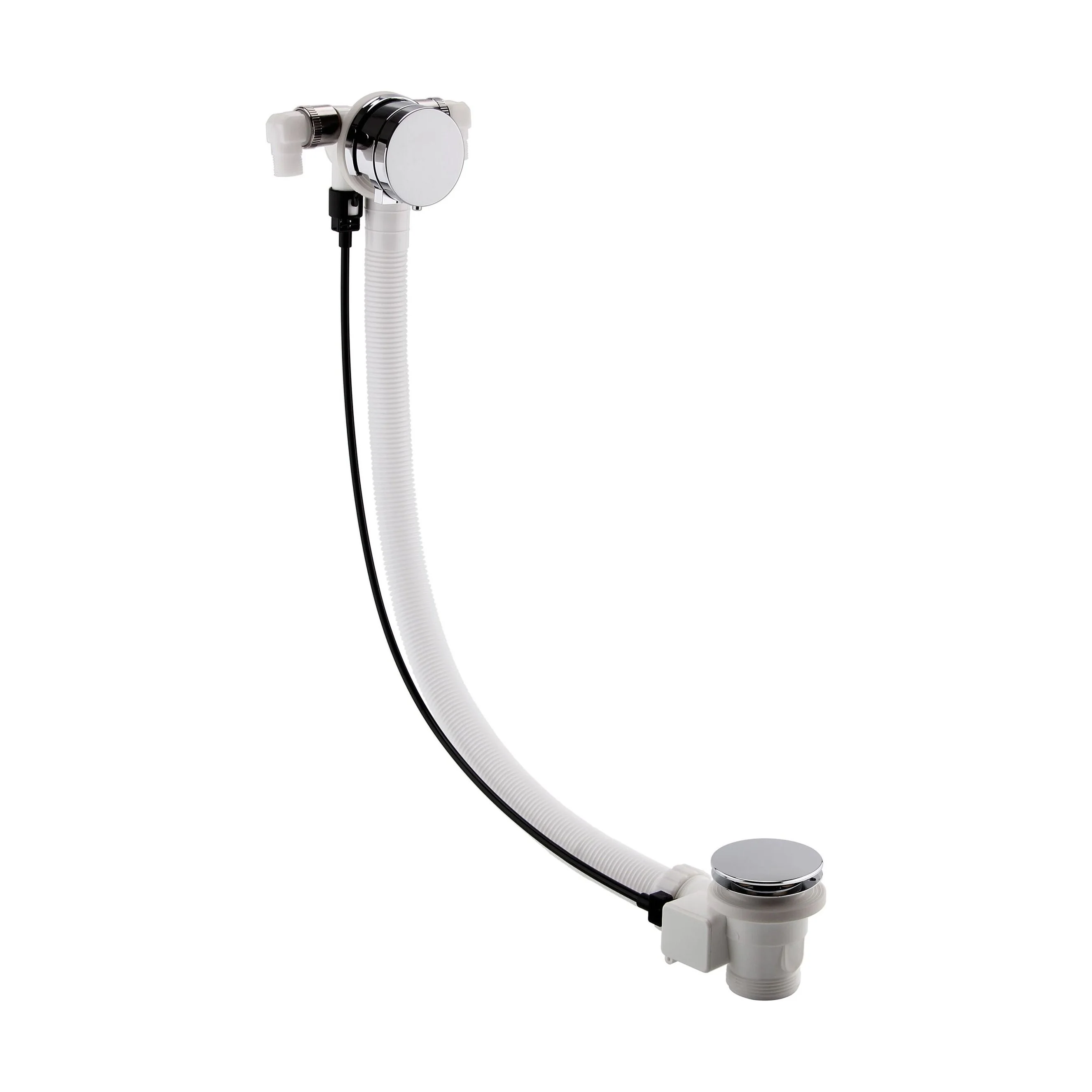 Balterley Free Bath Filler with Push Button Waste, Built-in Overflow, Set of 2 - Chrome Finish