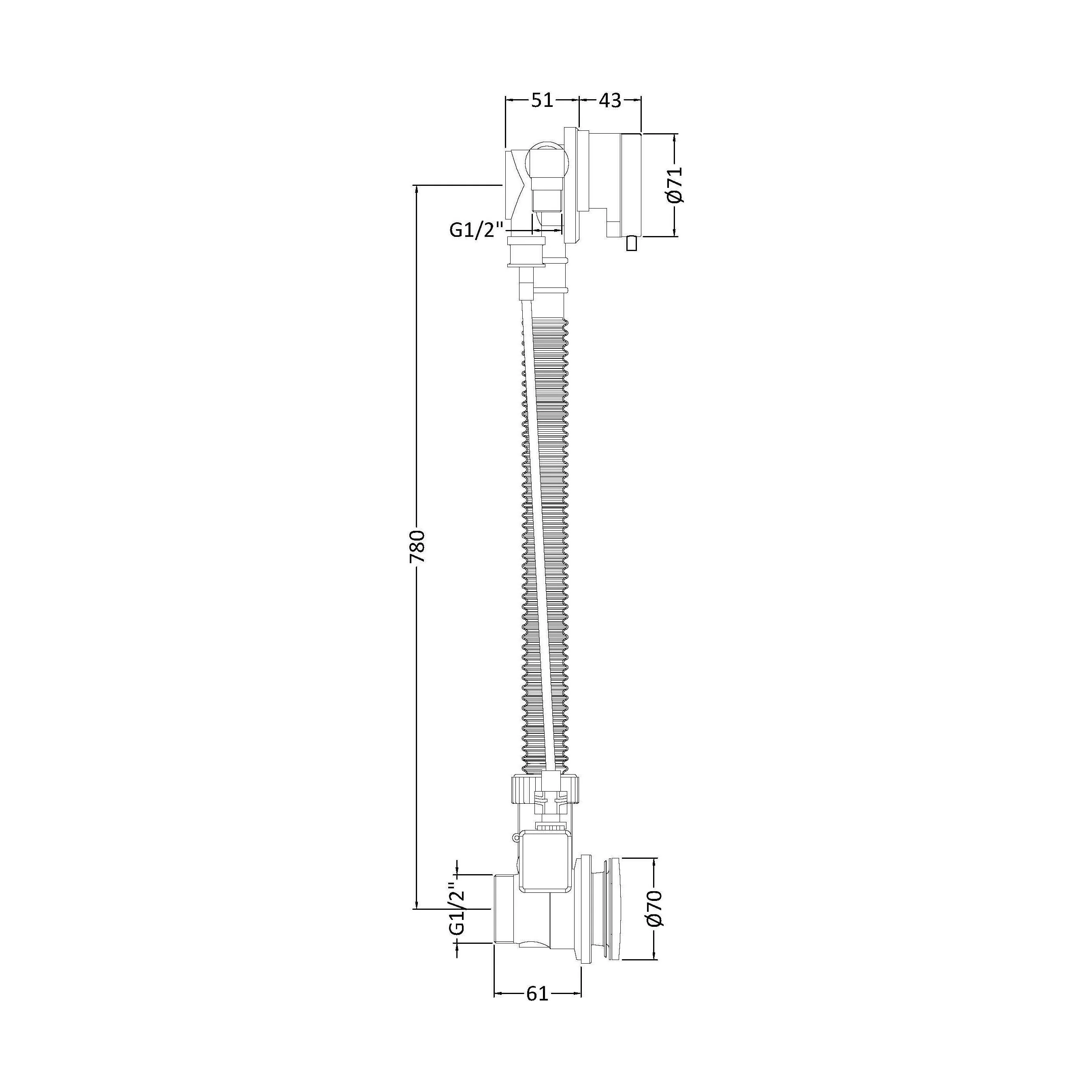 Balterley Free Bath Filler with Push Button Waste, Built-in Overflow, Set of 2 - Chrome Finish - Image 2
