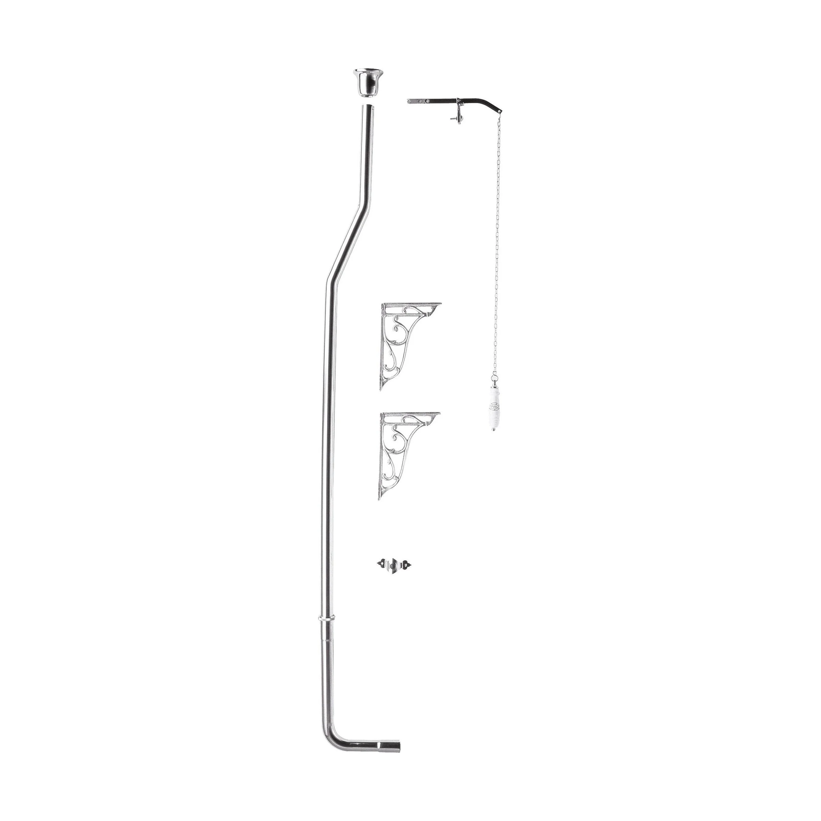 Balterley Traditional Ceramic Accessories High Level Flush Pipe Pack - Chrome/White