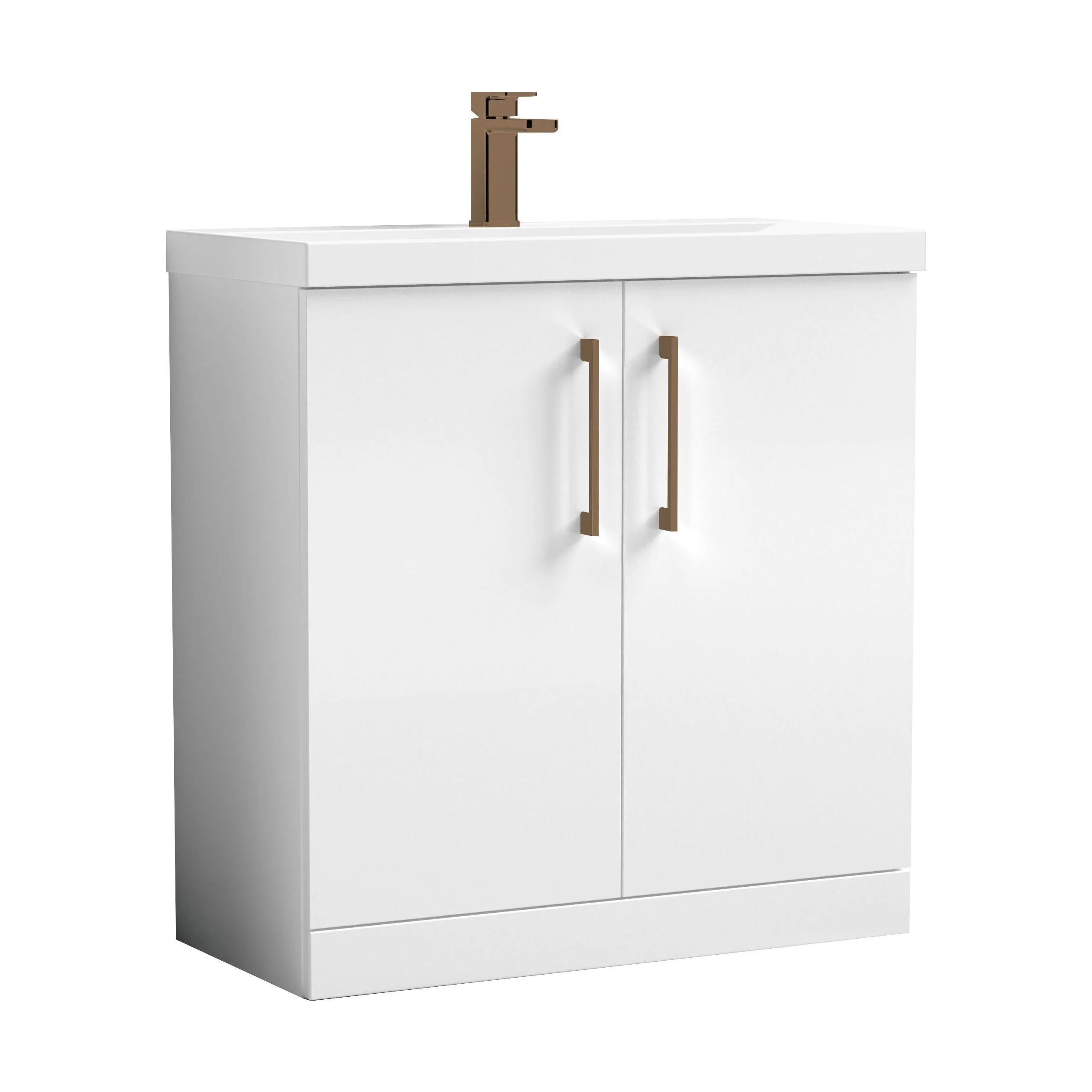 Bramshall Floor Standing 2 Door Vanity Basin Unit with Mid-Edge Basin, 500mm, Choice of Colour and Handle Finish - Image 11