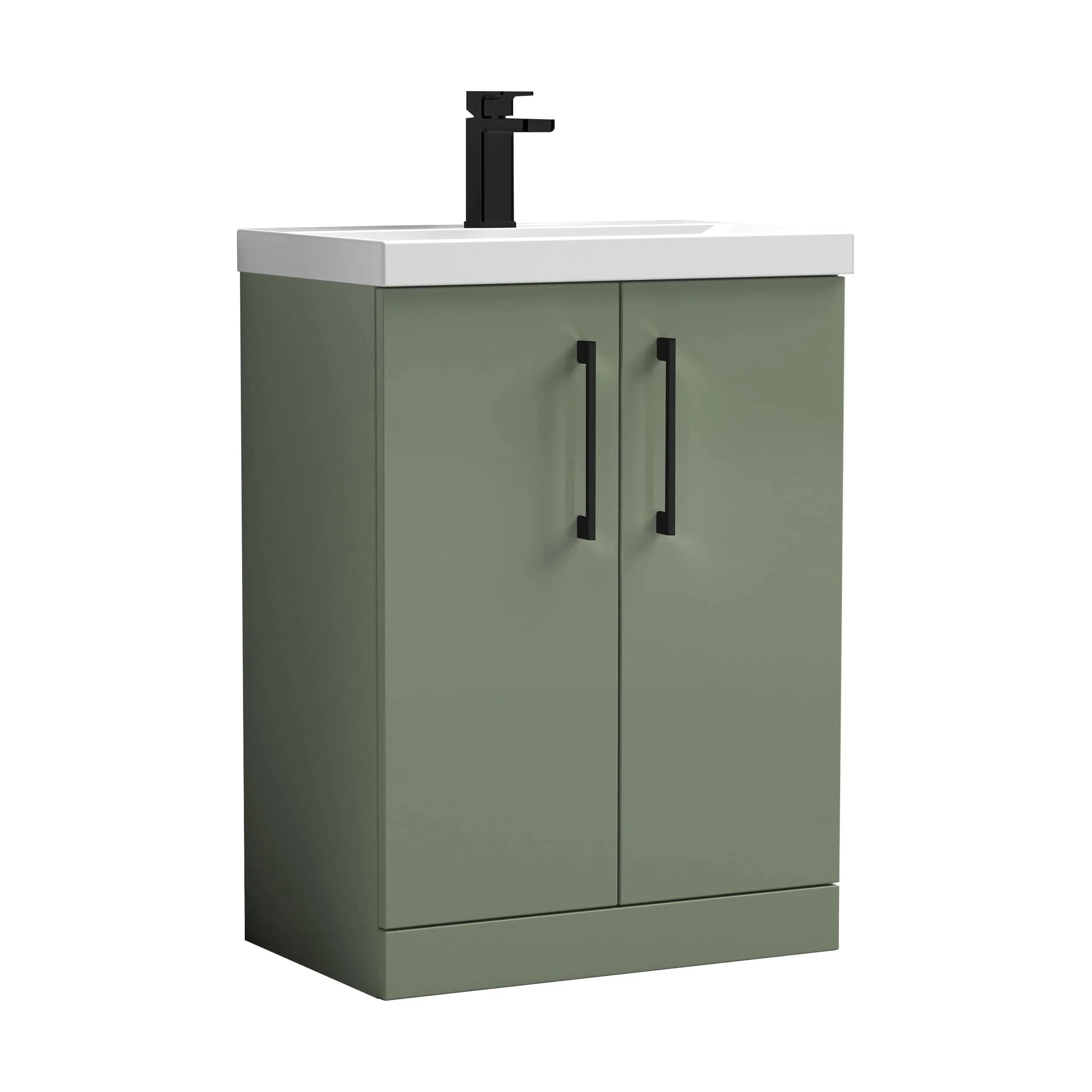 Bramshall Floor Standing 2 Door Vanity Basin Unit with Mid-Edge Basin, 500mm, Choice of Colour and Handle Finish - Image 114