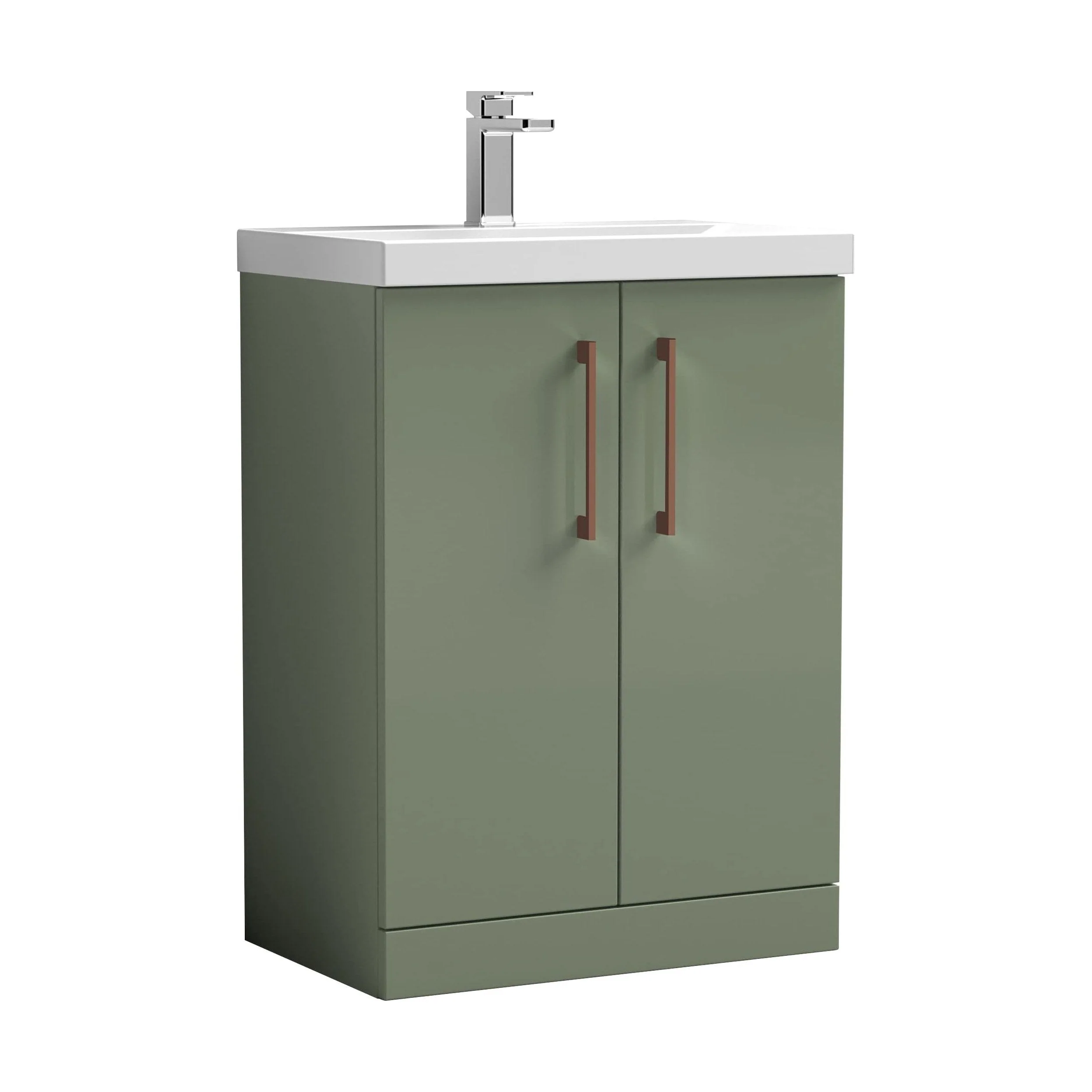 Bramshall Floor Standing 2 Door Vanity Basin Unit with Mid-Edge Basin, 500mm, Choice of Colour and Handle Finish - Image 115
