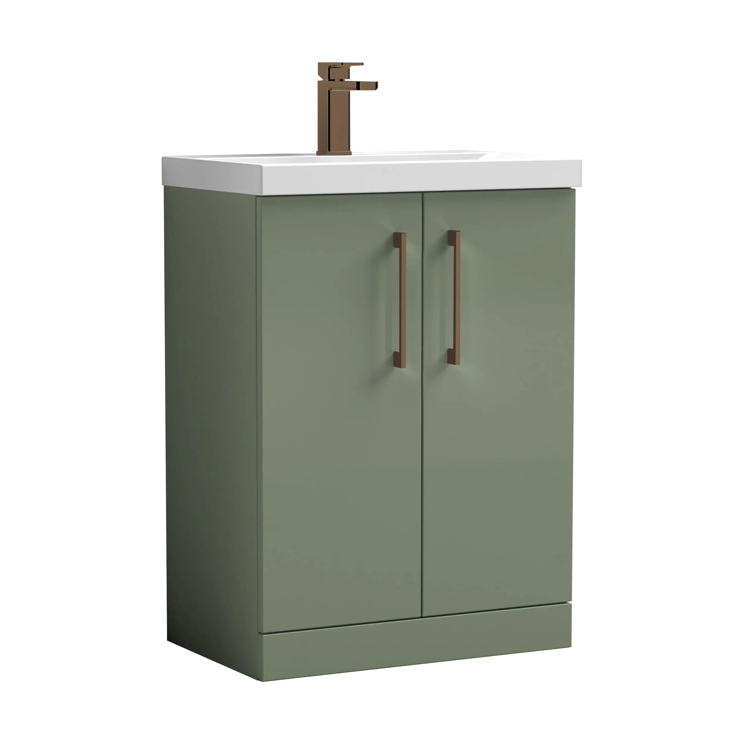 Bramshall Floor Standing 2 Door Vanity Basin Unit with Mid-Edge Basin, 500mm, Choice of Colour and Handle Finish - Image 116