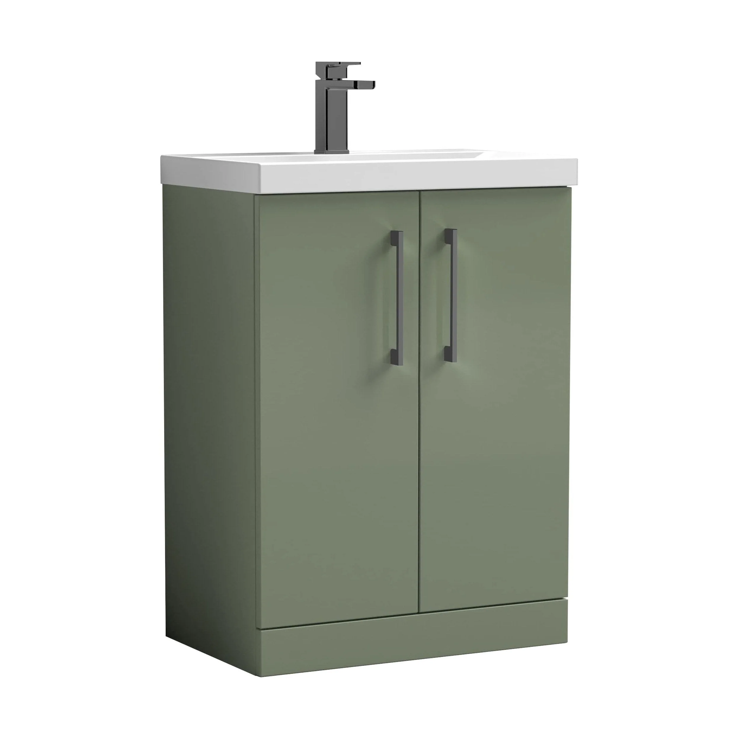 Bramshall Floor Standing 2 Door Vanity Basin Unit with Mid-Edge Basin, 500mm, Choice of Colour and Handle Finish - Image 117