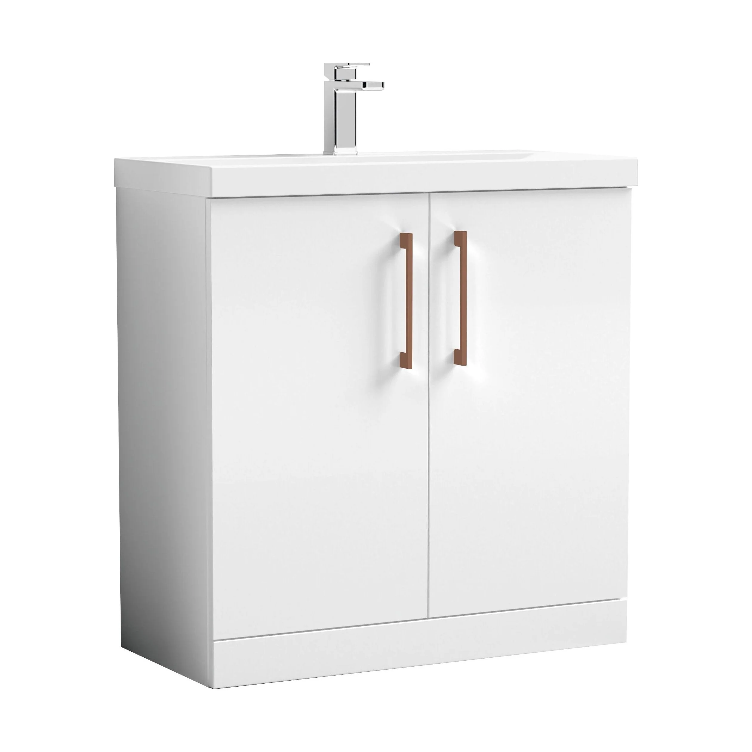 Bramshall Floor Standing 2 Door Vanity Basin Unit with Mid-Edge Basin, 500mm, Choice of Colour and Handle Finish - Image 14